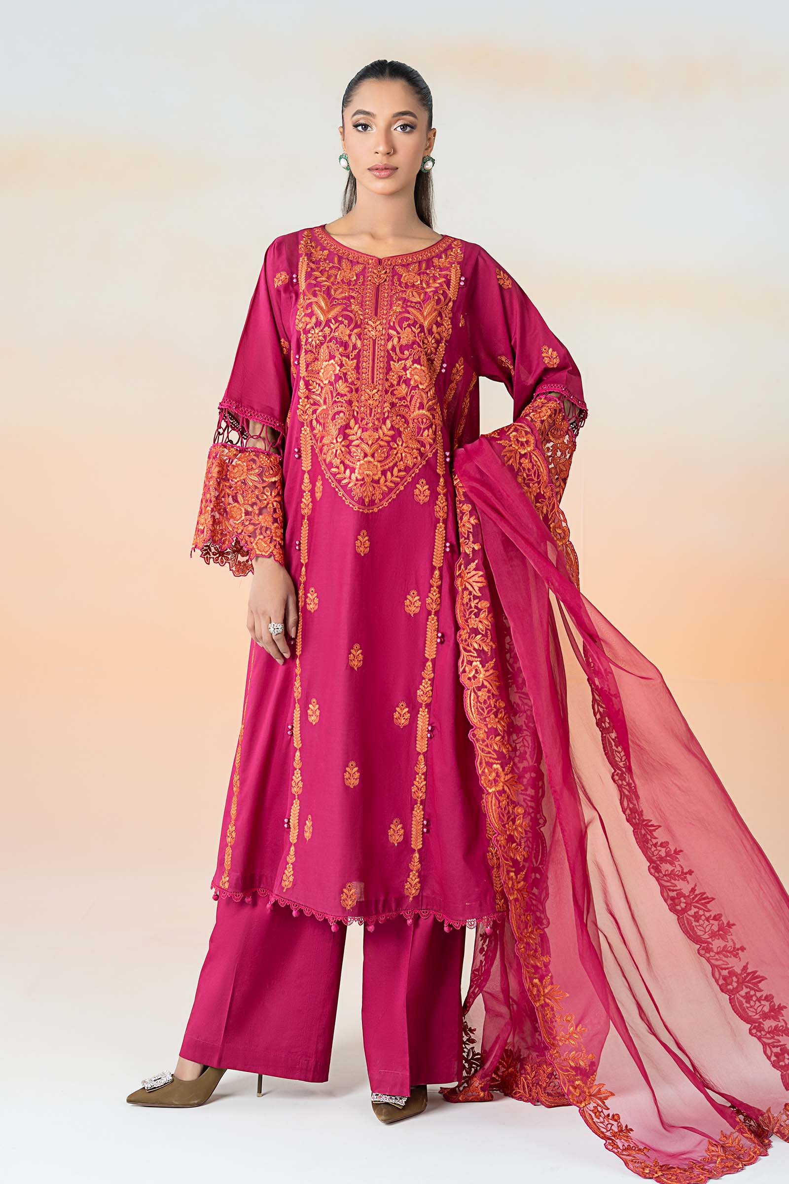 Maira B | Ready to Wear | DW-EF25-95 Pink by Maria Faisal - Registered Vendor of : Maria B - type : Wedding Dress - 100% original wedding dresses