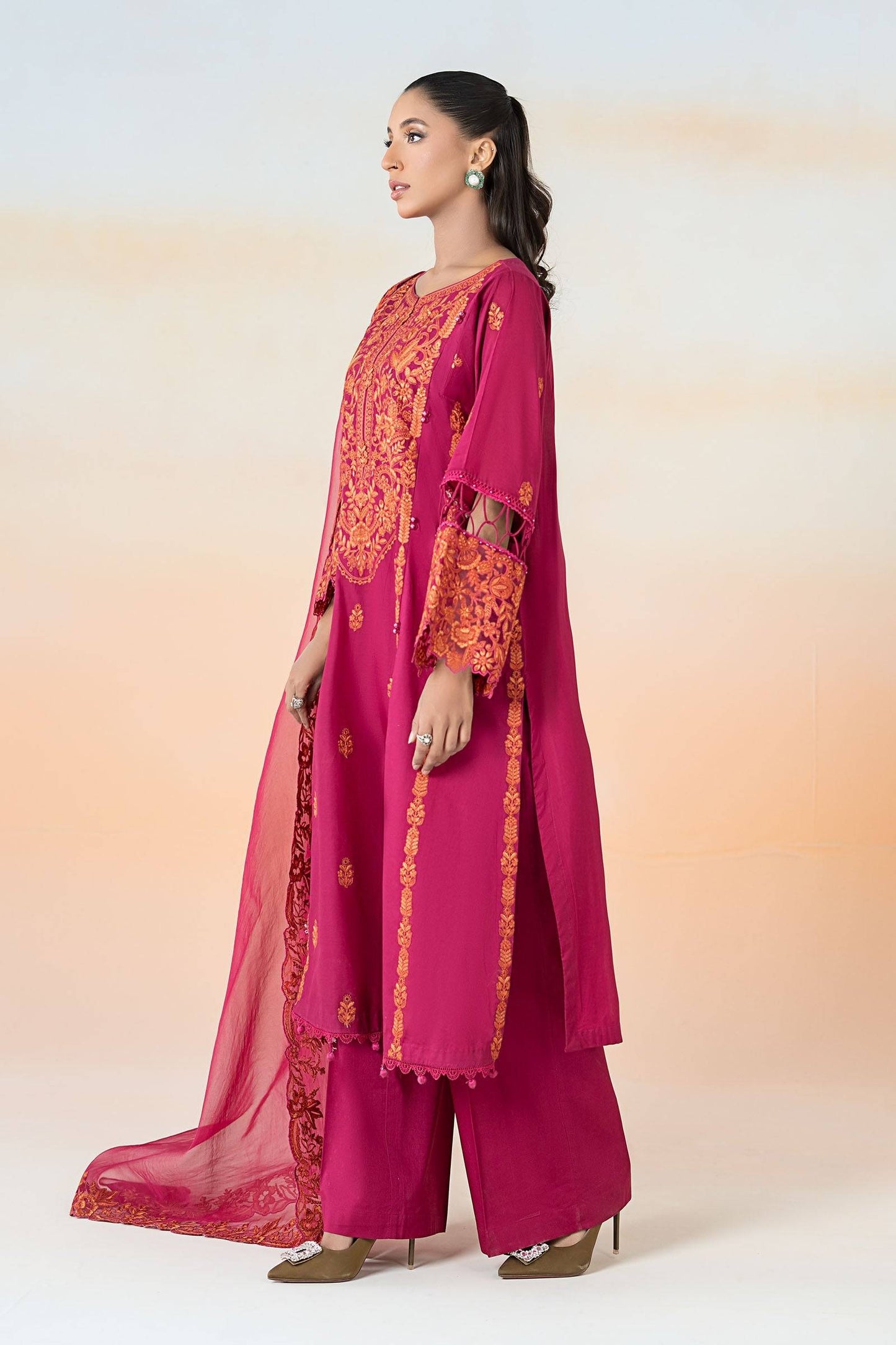 Maira B | Ready to Wear | DW-EF25-95 Pink by Maria Faisal - Registered Vendor of : Maria B - type : Wedding Dress - 100% original wedding dresses
