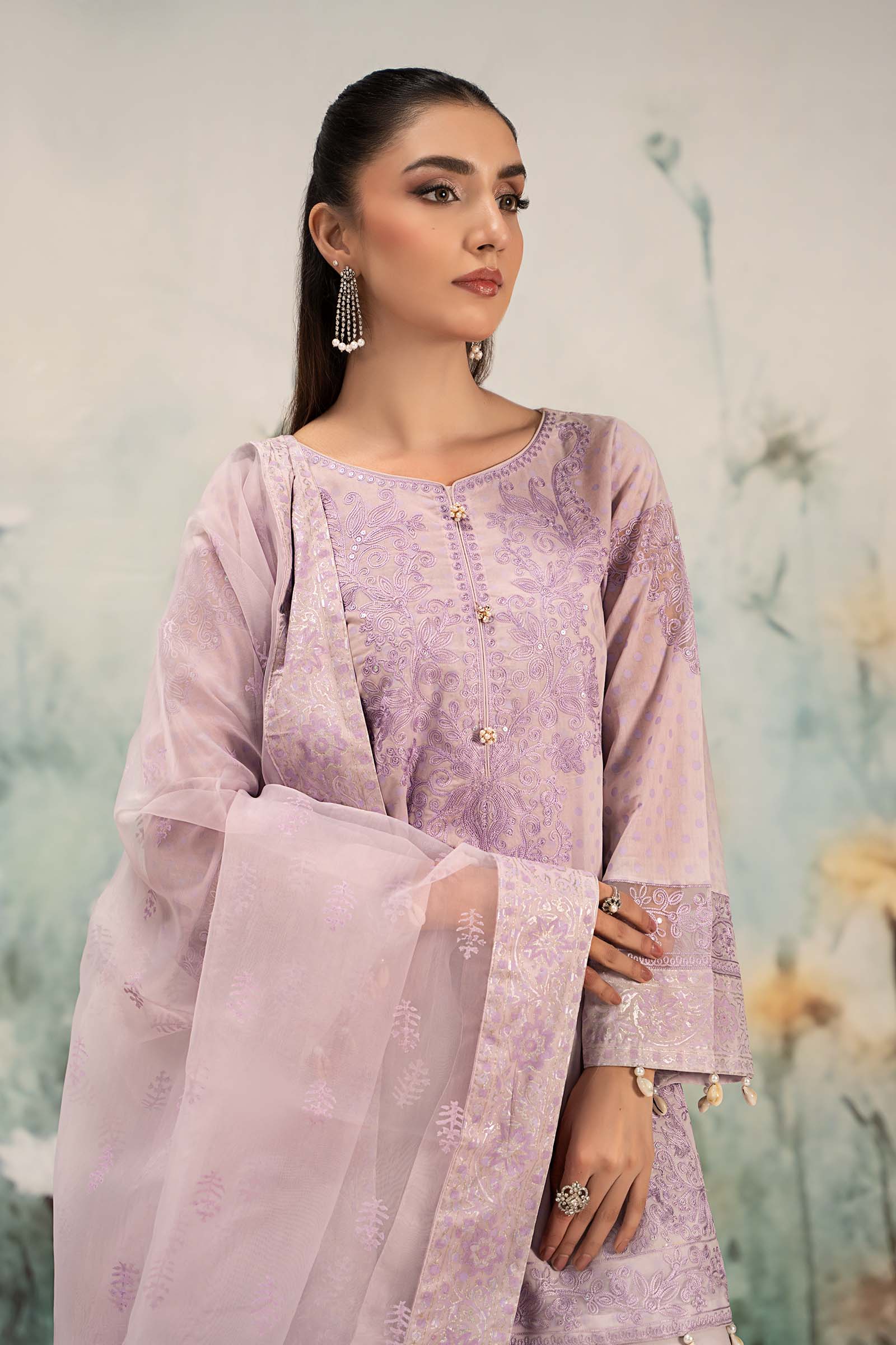 Maira B | Ready to Wear | DW-EF25-99 Lilac by Maria Faisal - Registered Vendor of : Maria B - type : Wedding Dress - 100% original wedding dresses