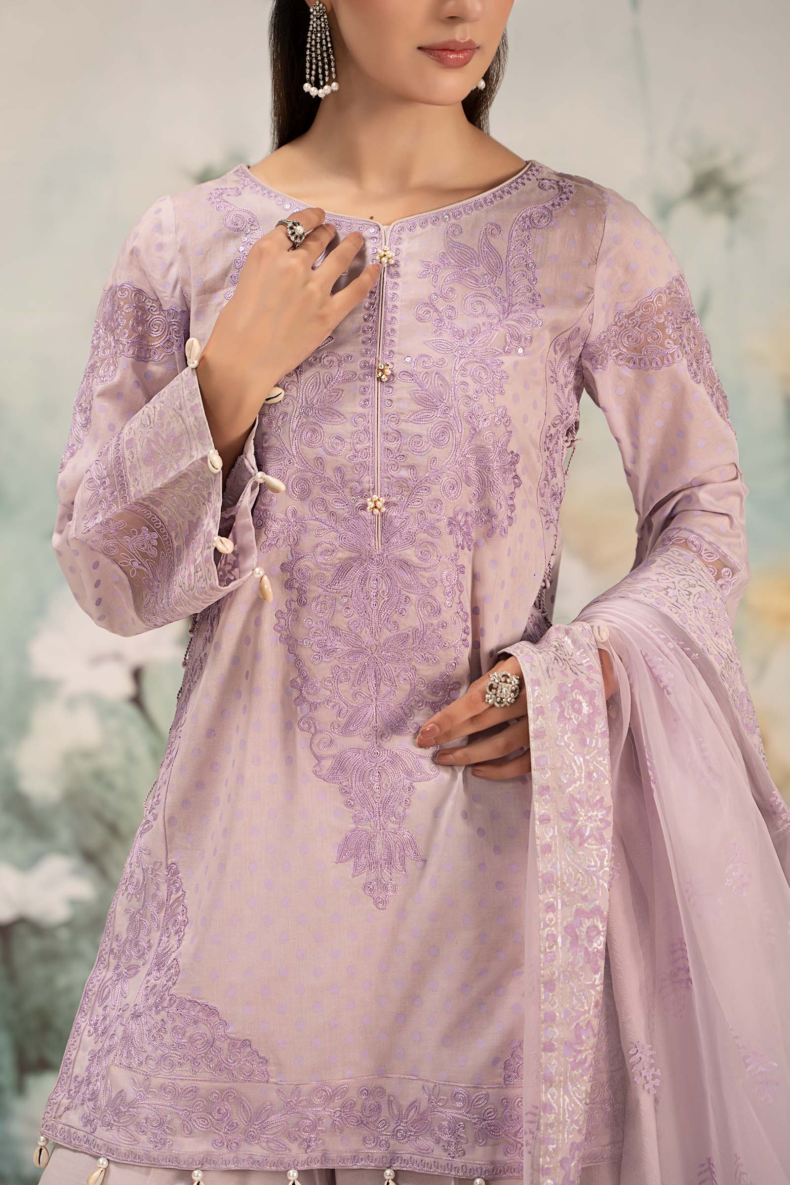 Maira B | Ready to Wear | DW-EF25-99 Lilac by Maria Faisal - Registered Vendor of : Maria B - type : Wedding Dress - 100% original wedding dresses