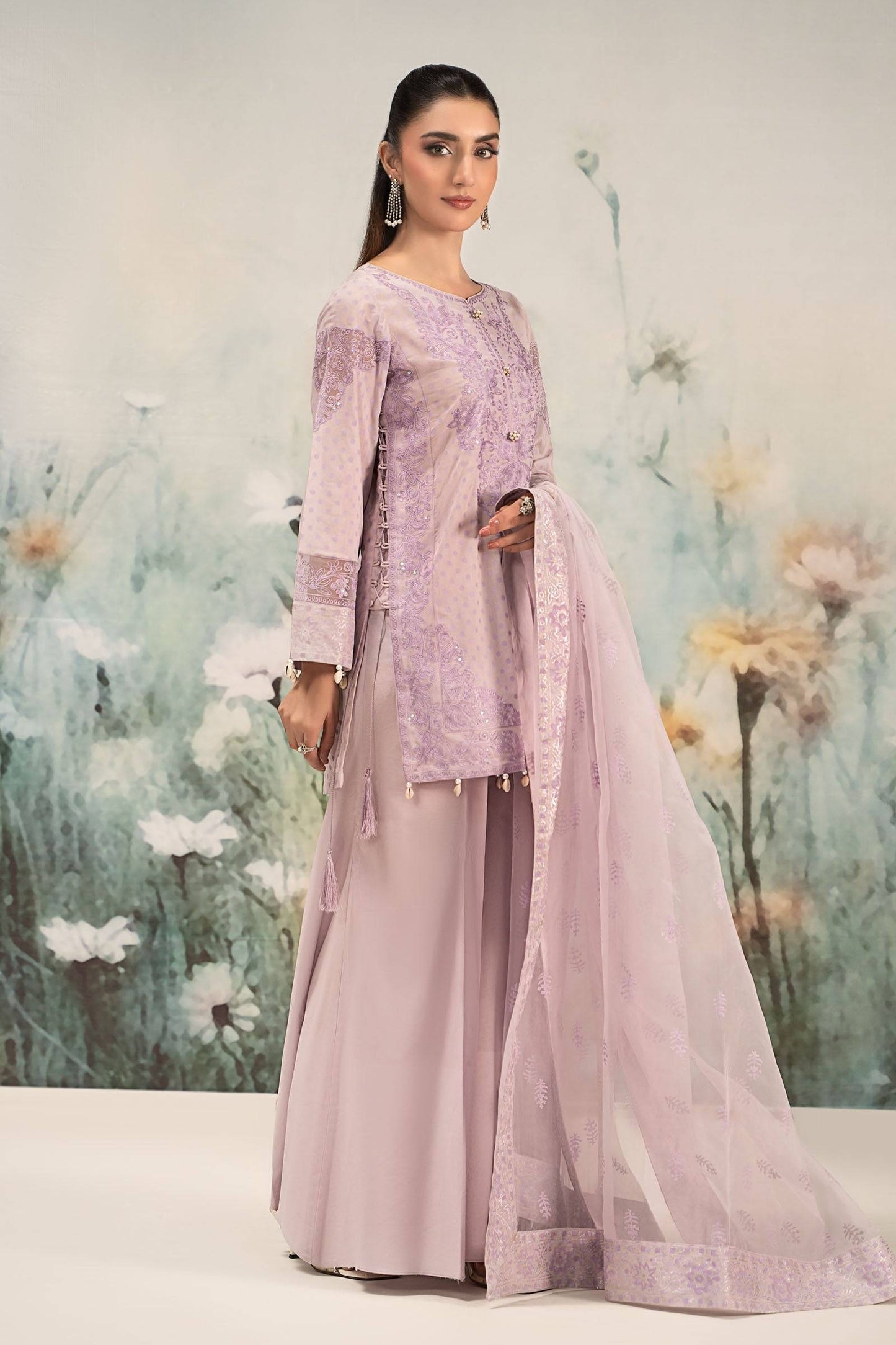 Maira B | Ready to Wear | DW-EF25-99 Lilac by Maria Faisal - Registered Vendor of : Maria B - type : Wedding Dress - 100% original wedding dresses