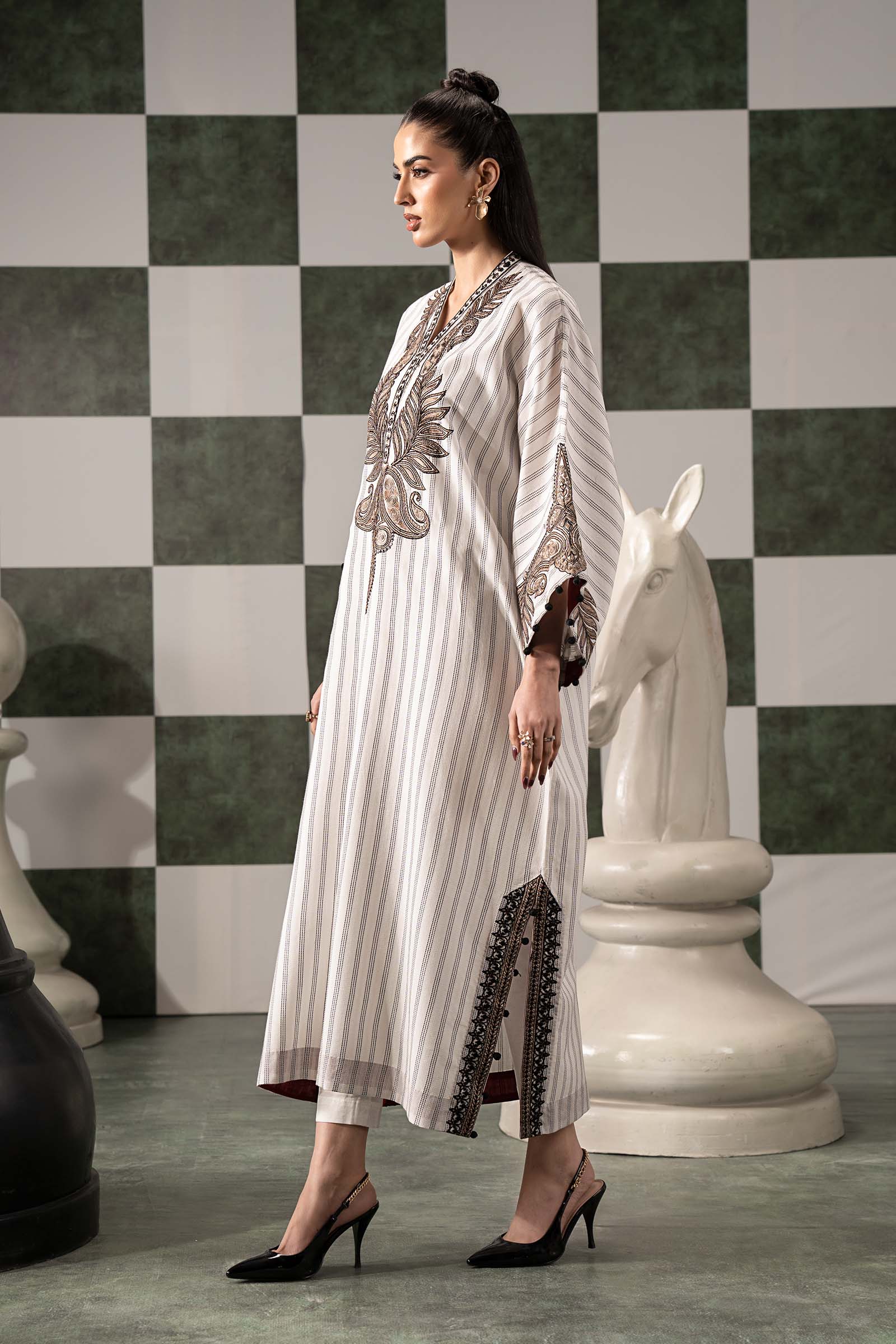 Maria B | Eid Collection 2026 | Dw-Ef26-01-Off White - Luxury Dress - available at Maria Faisal in UK and USA.