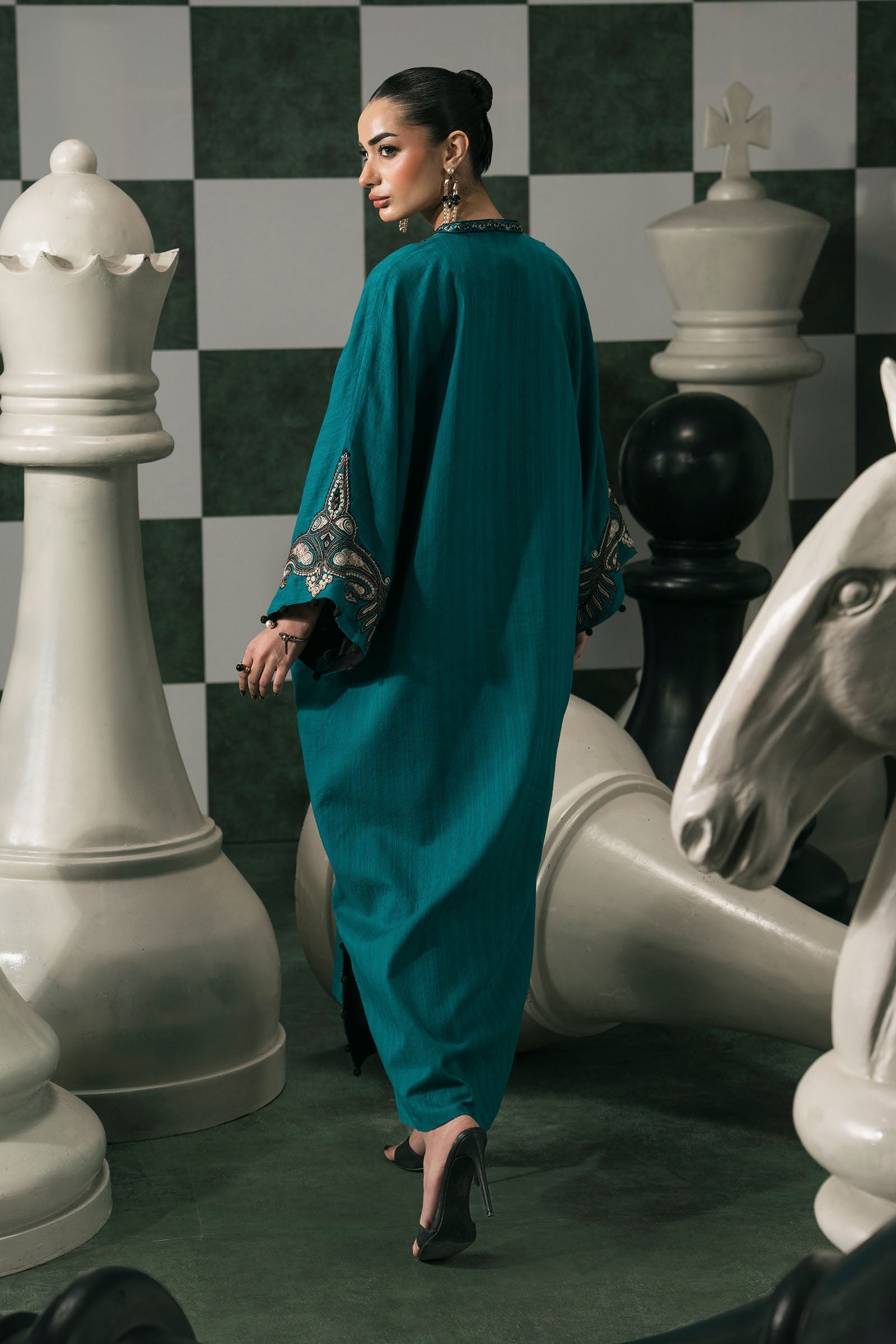 Maria B | Eid Collection 2026 | Dw-Ef26-01 Teal - Luxury Dress - available at Maria Faisal in UK and USA.
