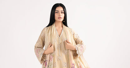 Maria B | Eid Collection 2026 | Dw-Ef26-09 Yellow - Luxury Dress - available at Maria Faisal in UK and USA.