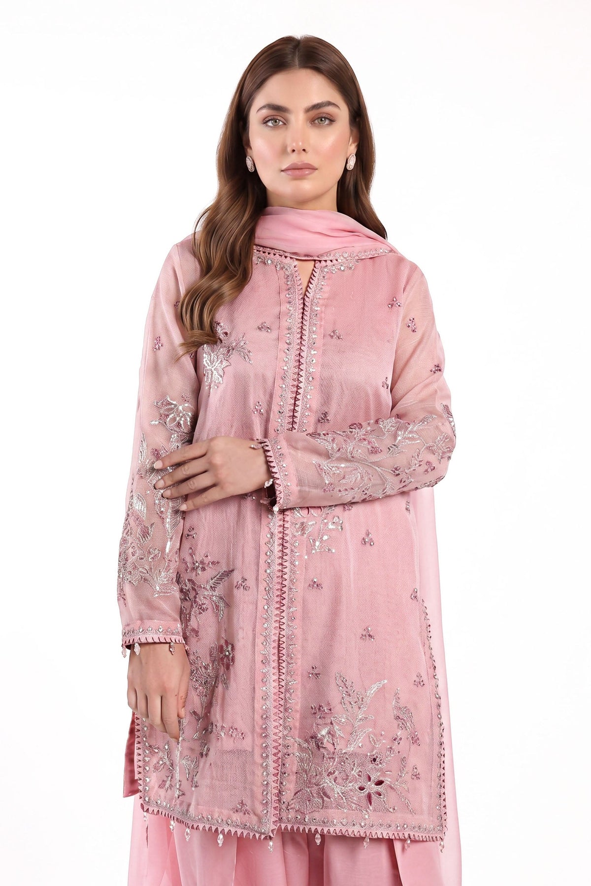 Maria B | Luxury Pret Pre Fall | DW-EF26-101-Pink - Luxury Dress - available at Maria Faisal in UK and USA.