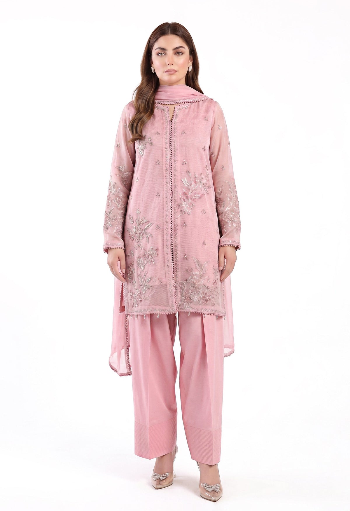 Maria B | Luxury Pret Pre Fall | DW-EF26-101-Pink - Luxury Dress - available at Maria Faisal in UK and USA.