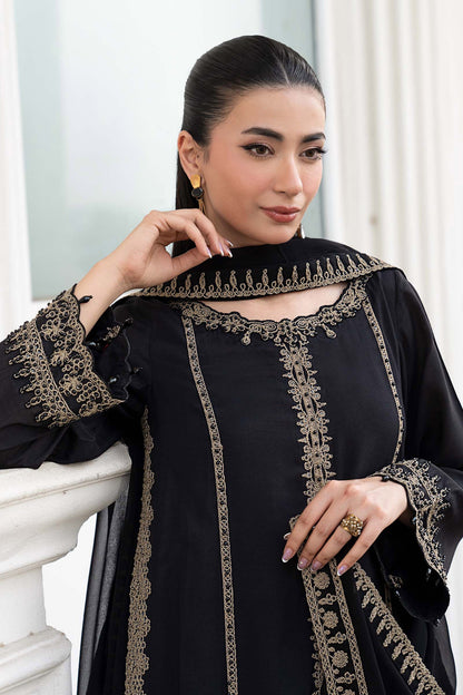 Maria B | Luxury Pret Pre Fall | DW-EF26-106-Black - Luxury Dress - available at Maria Faisal in UK and USA.