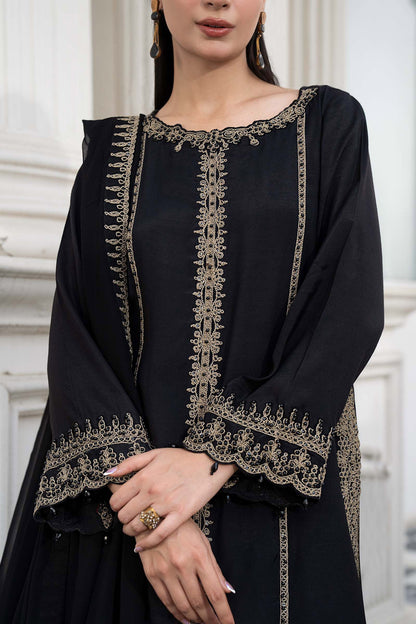 Maria B | Luxury Pret Pre Fall | DW-EF26-106-Black - Luxury Dress - available at Maria Faisal in UK and USA.