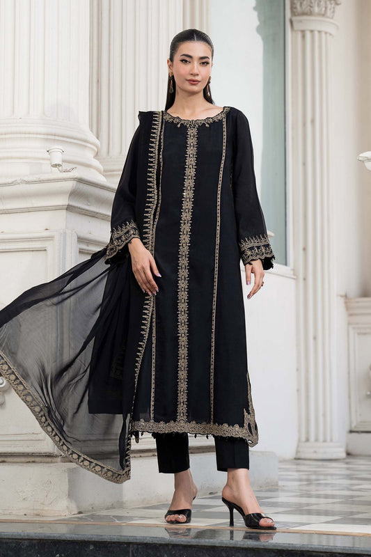 Maria B | Luxury Pret Pre Fall | DW-EF26-106-Black - Luxury Dress - available at Maria Faisal in UK and USA.