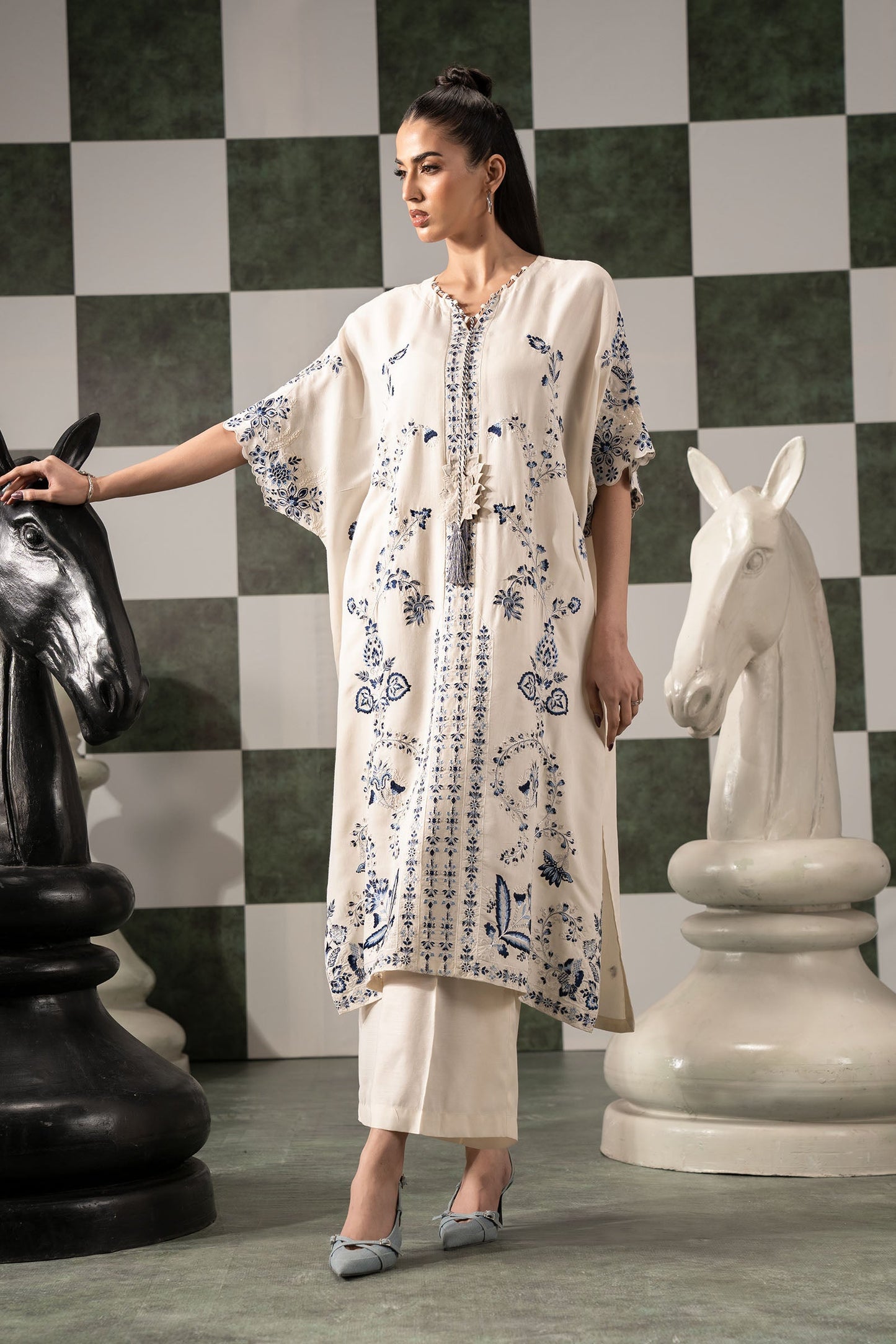 Maria B | Eid Collection 2026 | Dw-Ef26-107 Off White - Luxury Dress - available at Maria Faisal in UK and USA.