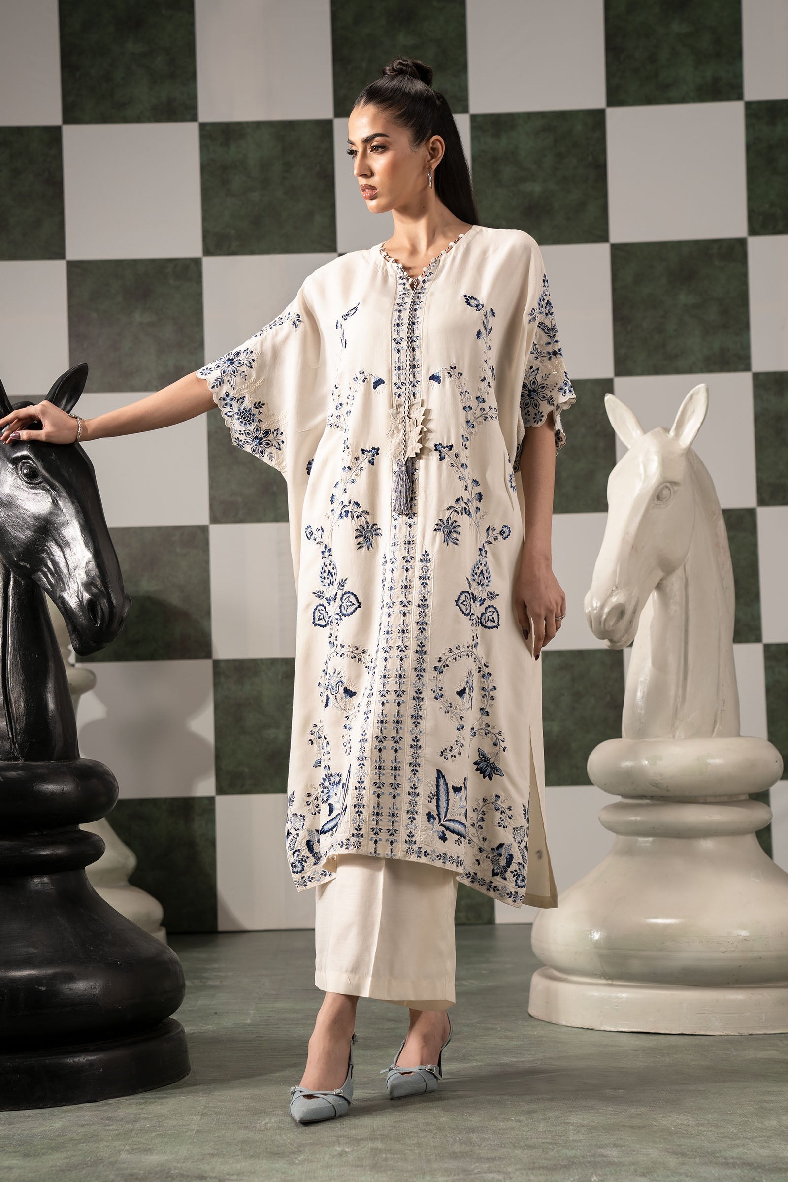 Maria B | Eid Collection 2026 | Dw-Ef26-107 Off White - Luxury Dress - available at Maria Faisal in UK and USA.