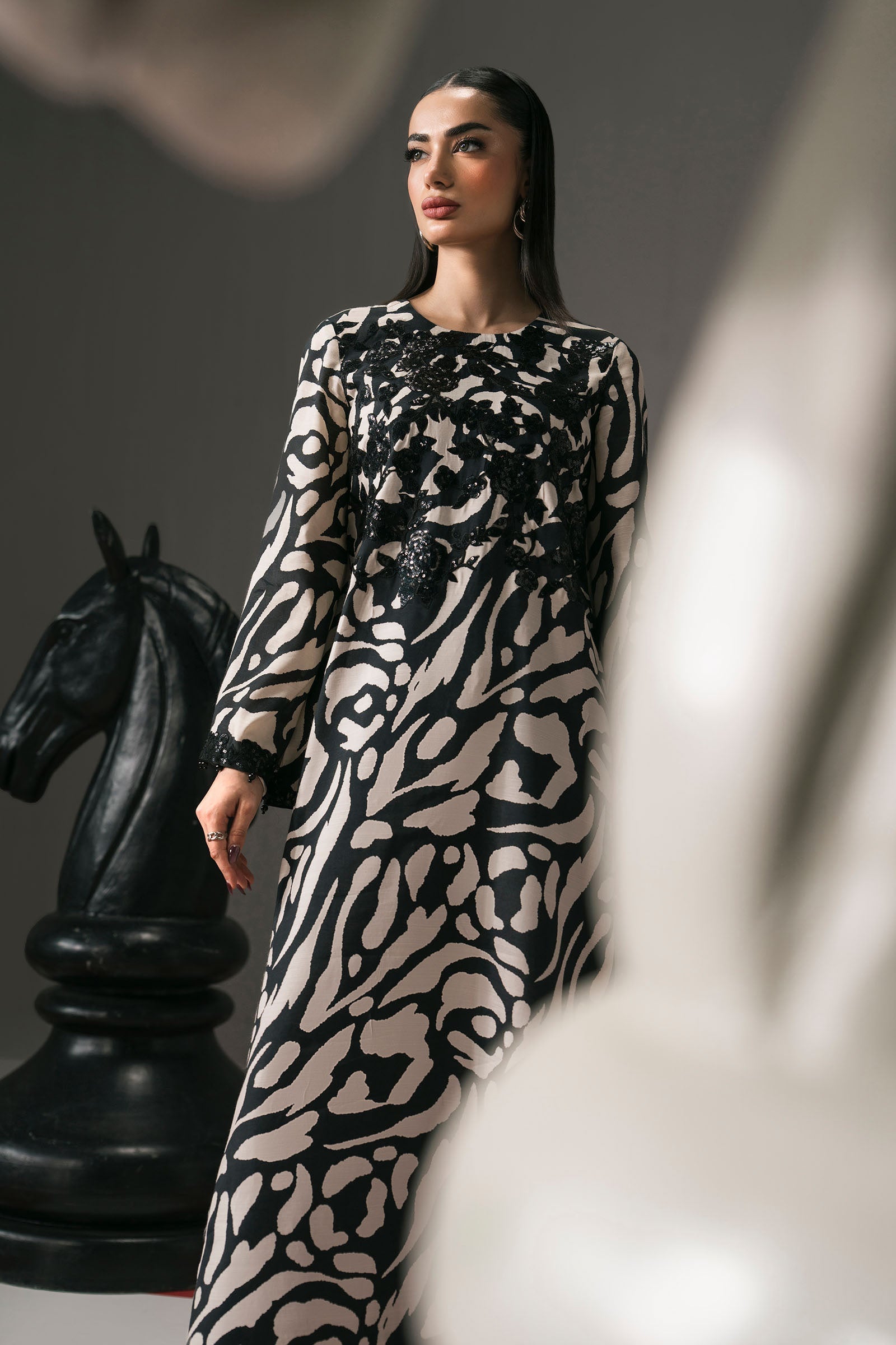 Maria B | Eid Collection 2026 | Dw-Ef26-14 Black - Luxury Dress - available at Maria Faisal in UK and USA.