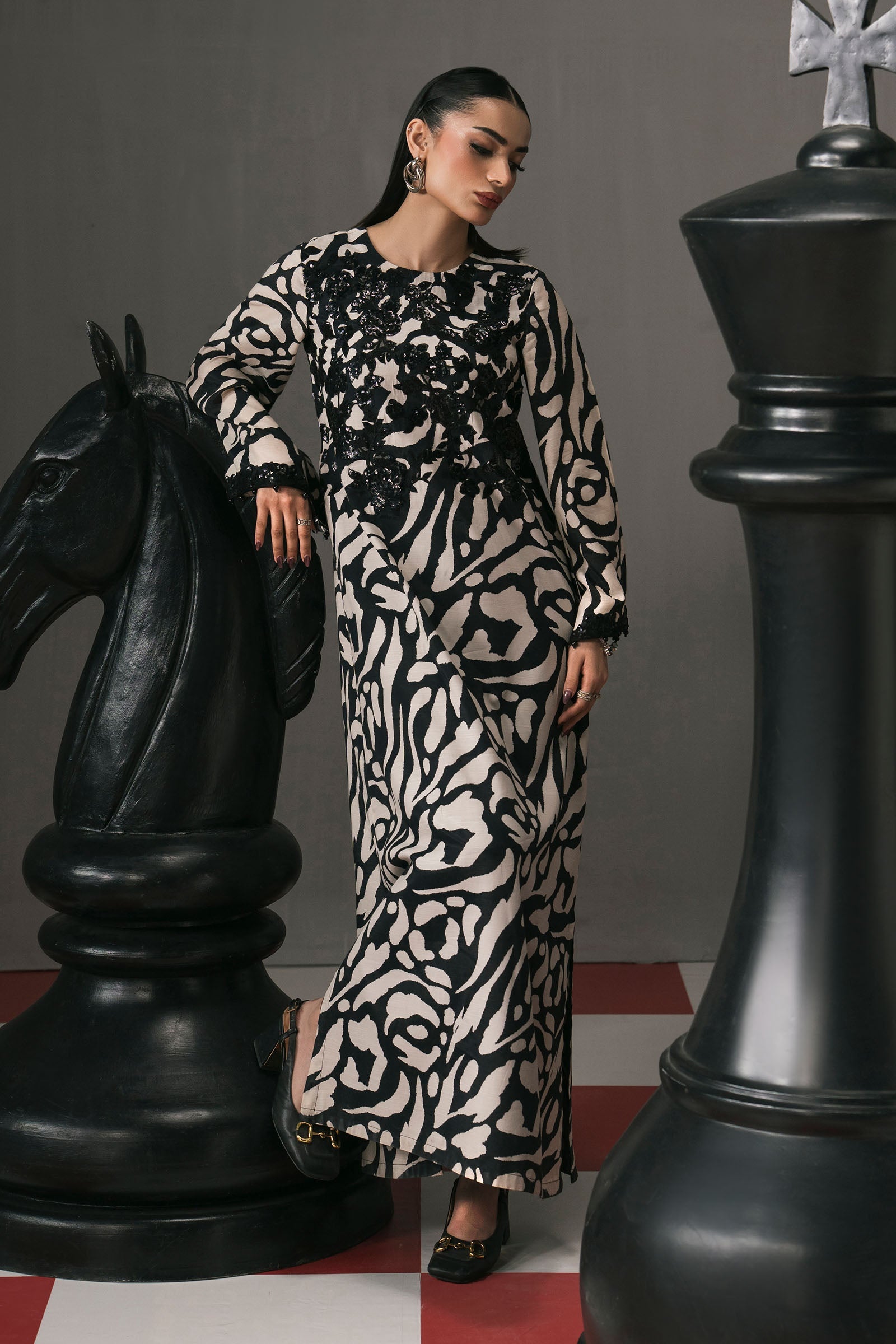 Maria B | Eid Collection 2026 | Dw-Ef26-14 Black - Luxury Dress - available at Maria Faisal in UK and USA.