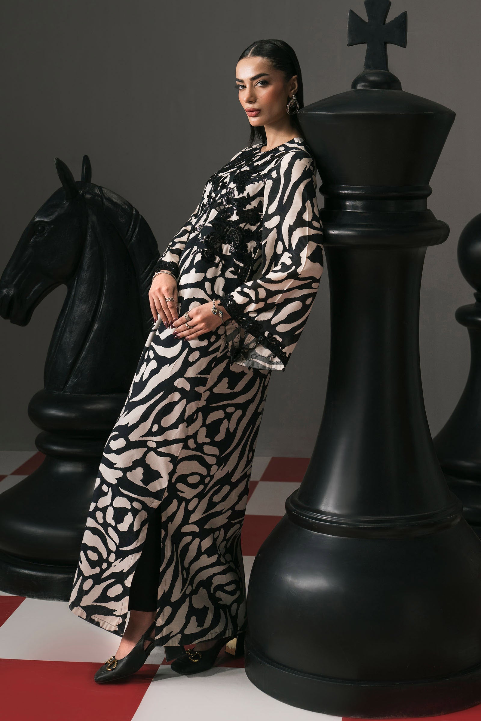 Maria B | Eid Collection 2026 | Dw-Ef26-14 Black - Luxury Dress - available at Maria Faisal in UK and USA.