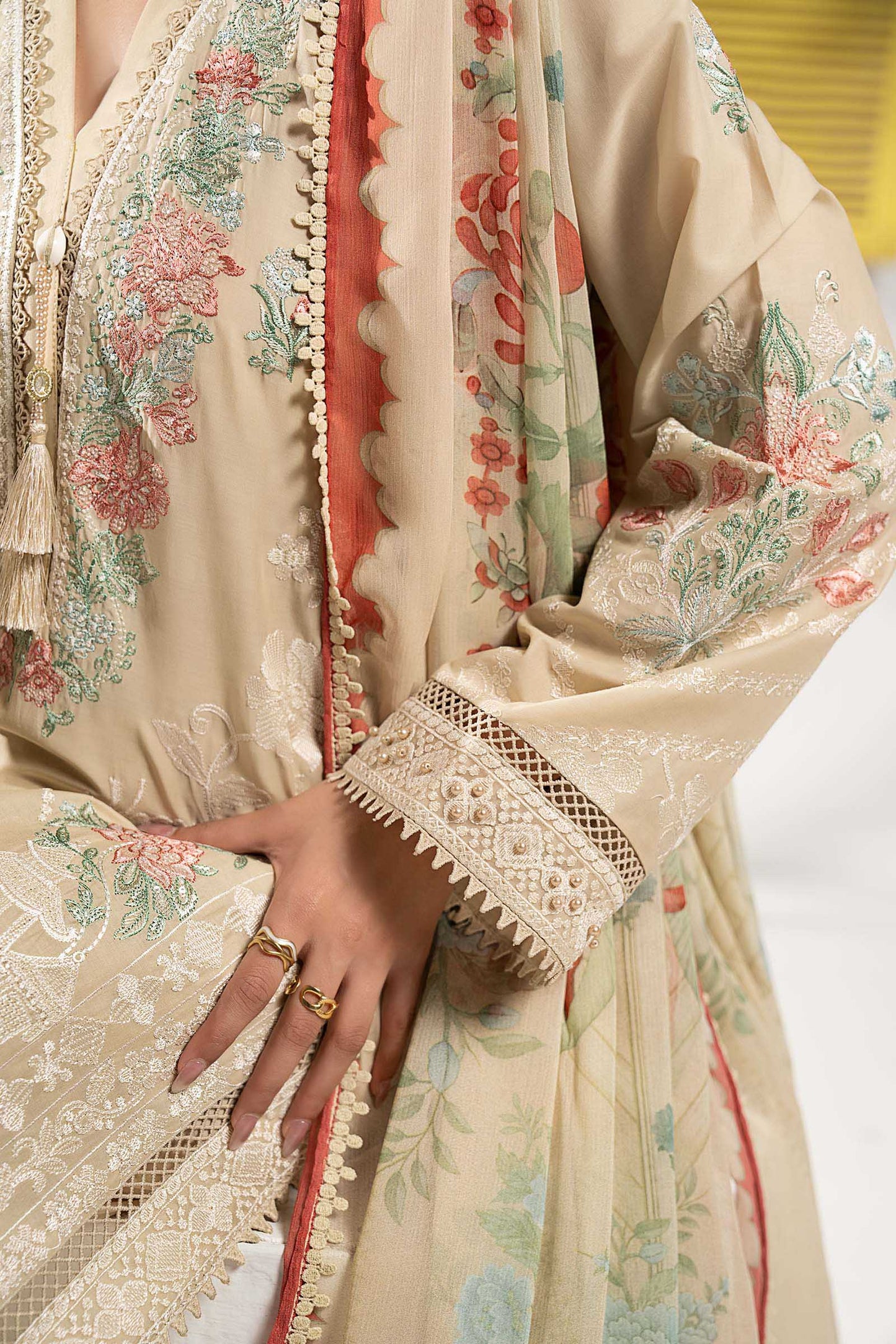 Maria B | Eid Collection 2026 | Dw-Ef26-180 Coffee - Luxury Dress - available at Maria Faisal in UK and USA.