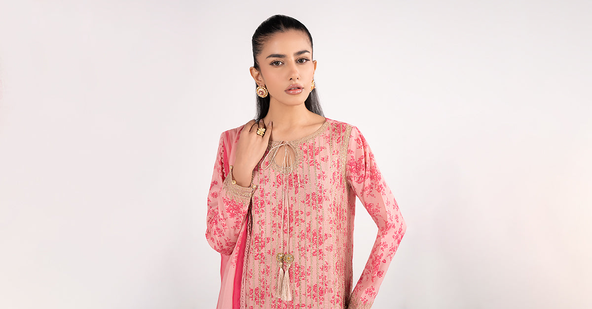 Maria B | Eid Collection 2026 | Dw-Ef26-200 Pink - Luxury Dress - available at Maria Faisal in UK and USA.