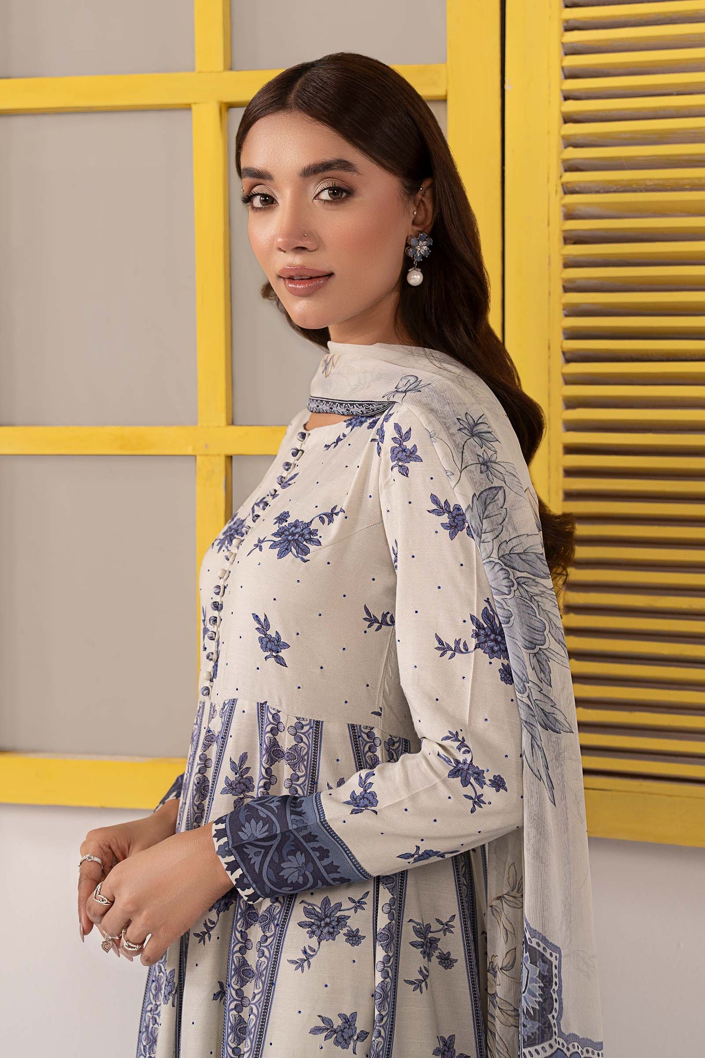 Maria B | Eid Collection 2026 | Dw-Ef26-206 Beige - Luxury Dress - available at Maria Faisal in UK and USA.