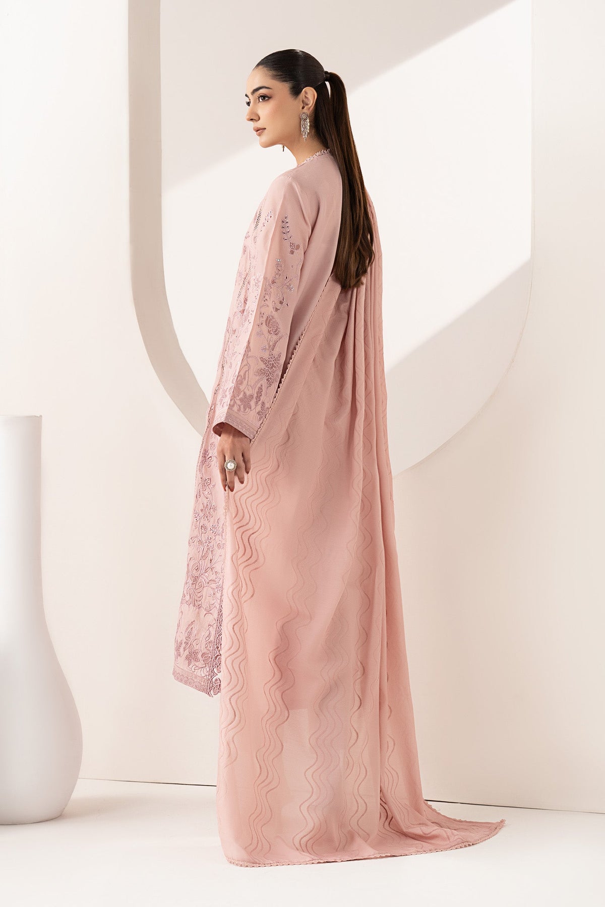 Maria B | Luxury Pret Pre Fall | DW-EF26-30-Lilac - Luxury Dress - available at Maria Faisal in UK and USA.