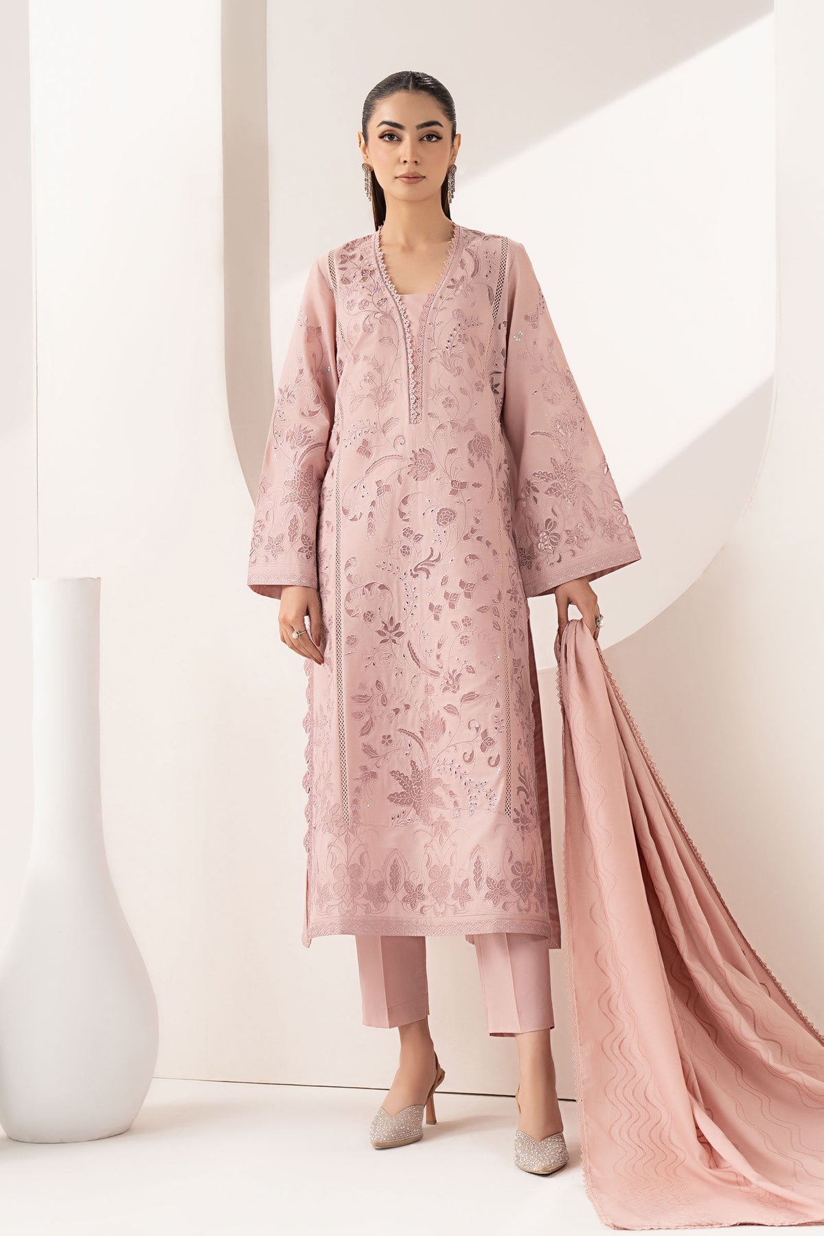 Maria B | Luxury Pret Pre Fall | DW-EF26-30-Lilac - Luxury Dress - available at Maria Faisal in UK and USA.
