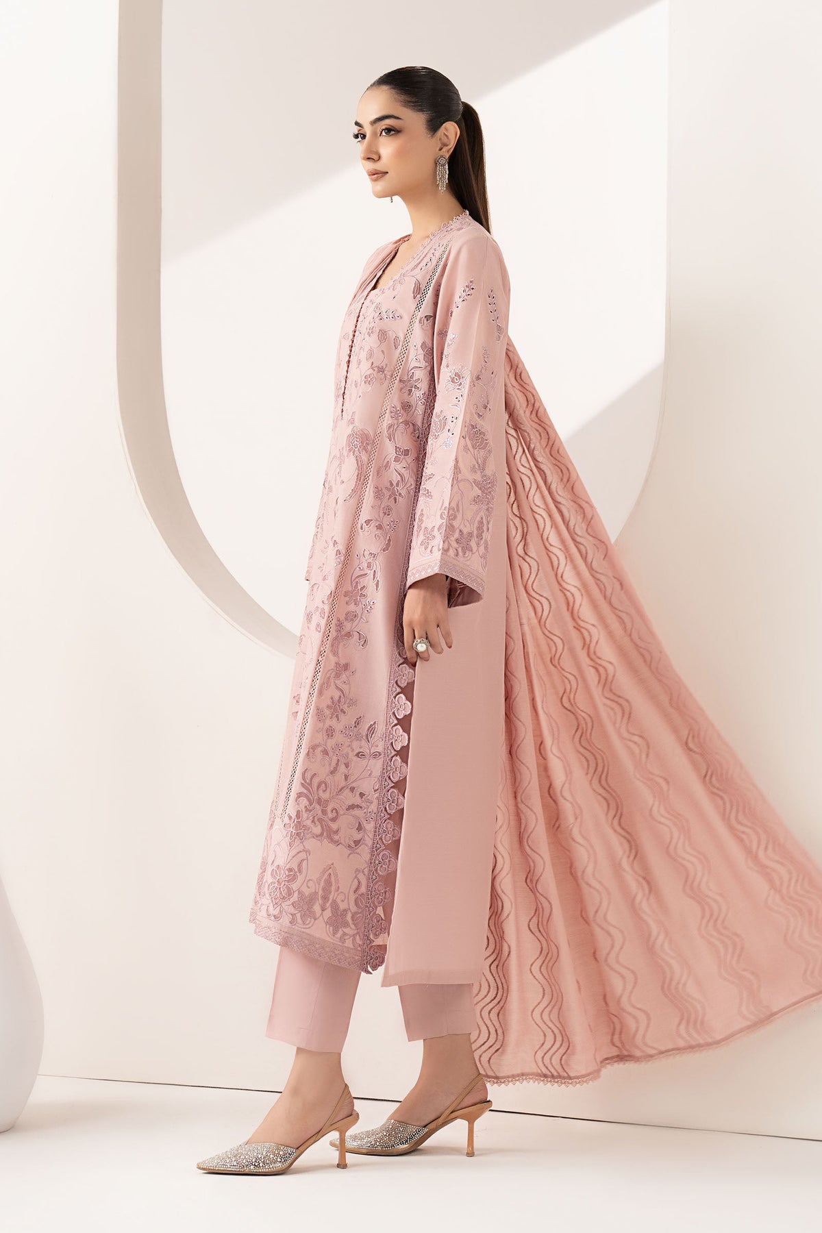 Maria B | Luxury Pret Pre Fall | DW-EF26-30-Lilac - Luxury Dress - available at Maria Faisal in UK and USA.