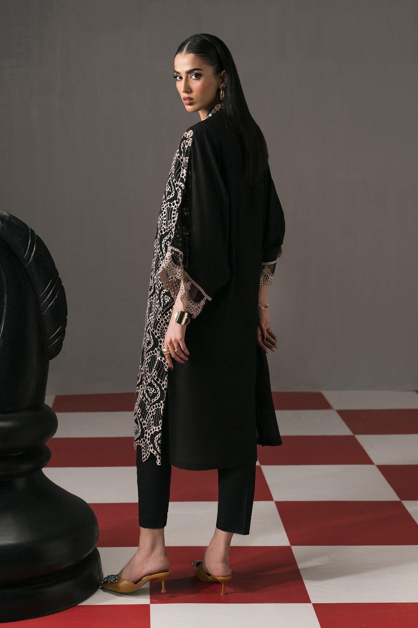 Maria B | Eid Collection 2026 | Dw-Ef26-50 Black - Luxury Dress - available at Maria Faisal in UK and USA.