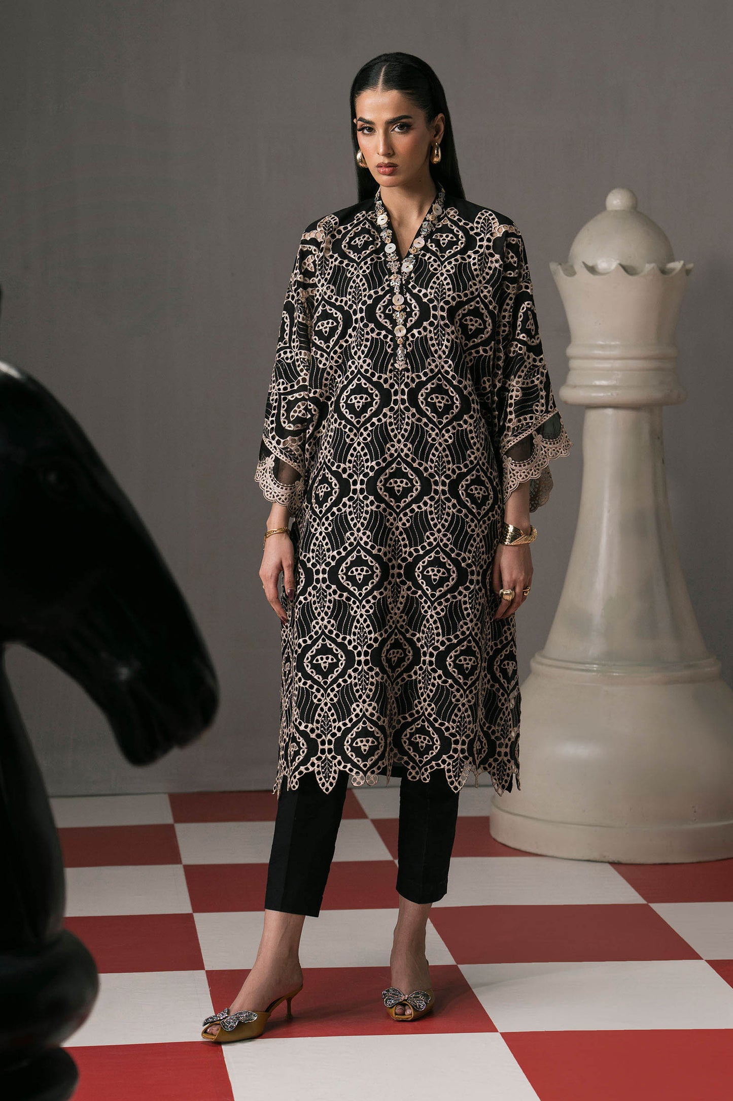 Maria B | Eid Collection 2026 | Dw-Ef26-50 Black - Luxury Dress - available at Maria Faisal in UK and USA.