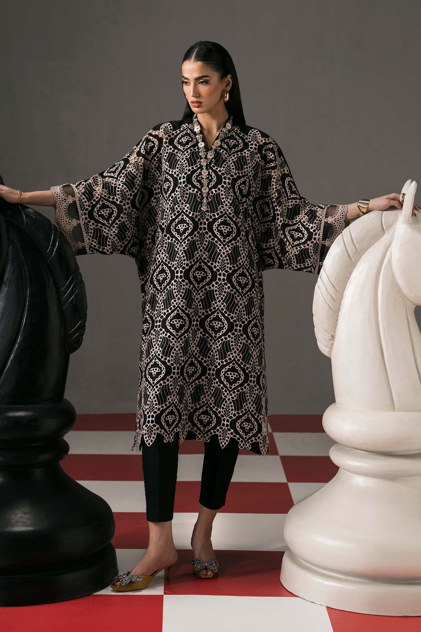 Maria B | Eid Collection 2026 | Dw-Ef26-50 Black - Luxury Dress - available at Maria Faisal in UK and USA.