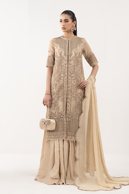 Maria B | Luxury Formals | SF-EF26-53-Coffee - Formal Dress - available at Maria Faisal in UK and USA.