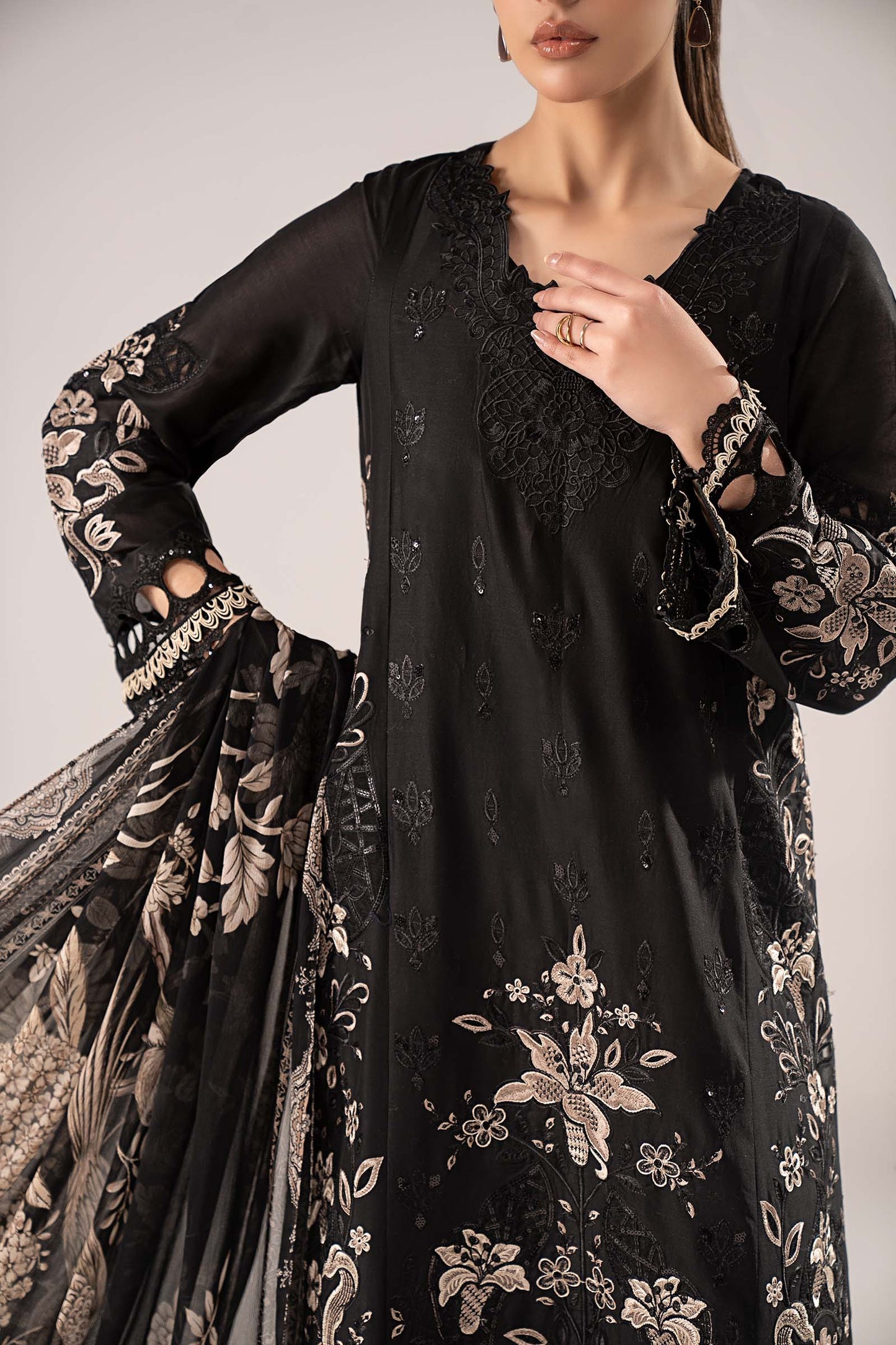 Maria B | Eid Collection 2026 | Dw-Ef26-62 Black - Luxury Dress - available at Maria Faisal in UK and USA.