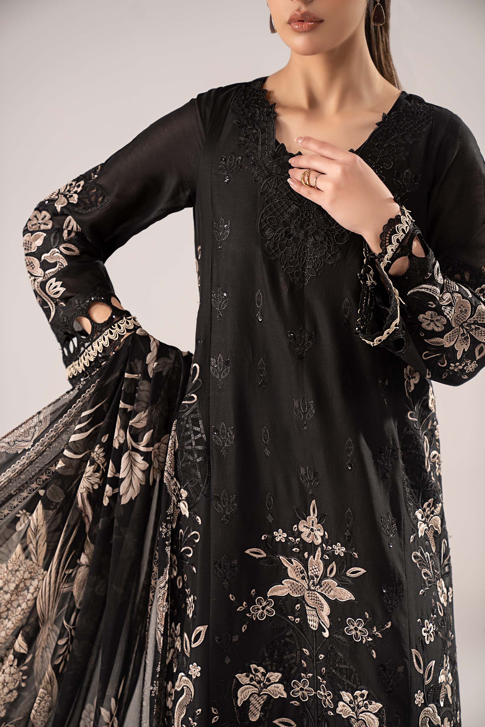 Maria B | Eid Collection 2026 | Dw-Ef26-62 Black - Luxury Dress - available at Maria Faisal in UK and USA.