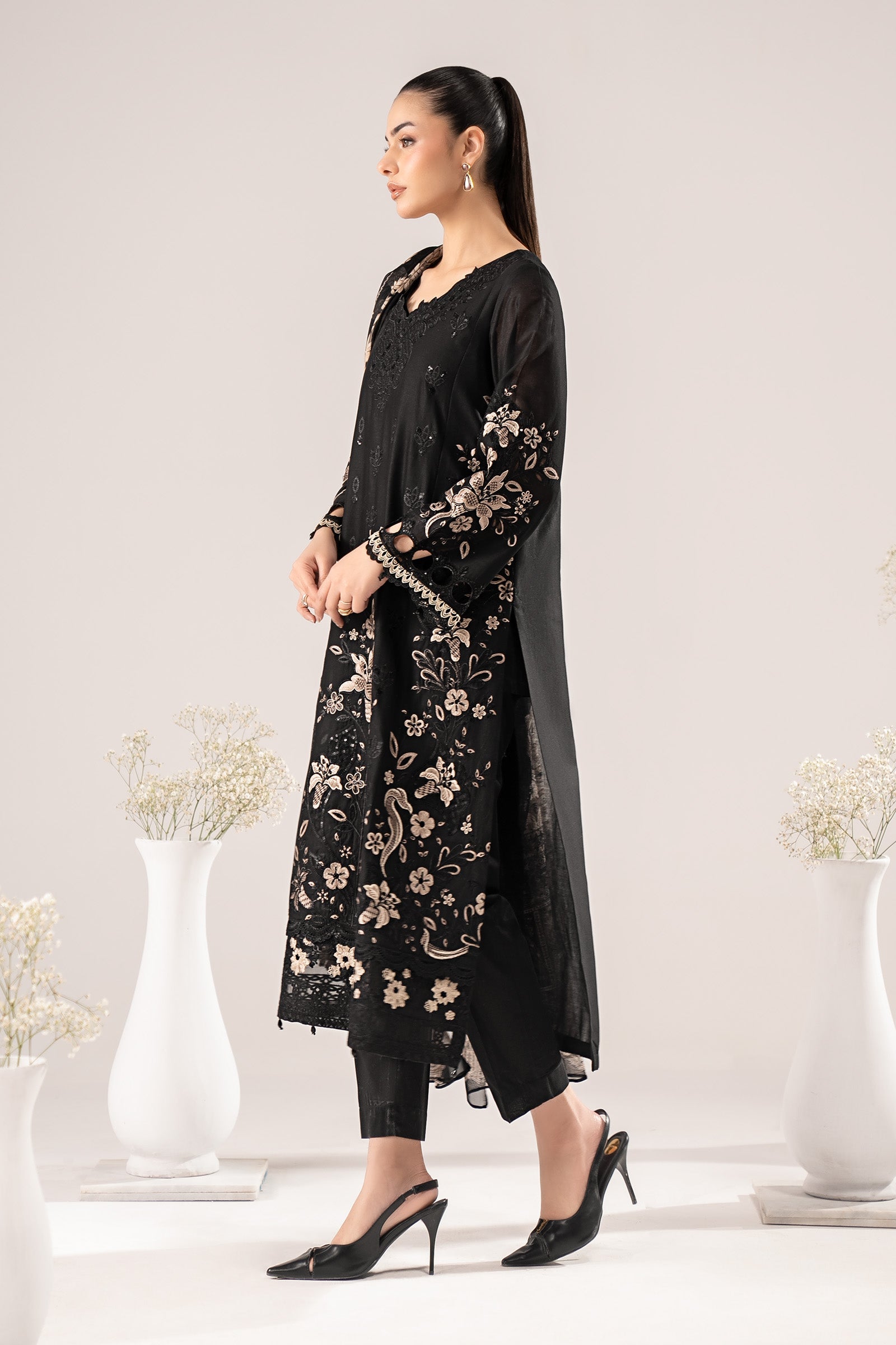 Maria B | Eid Collection 2026 | Dw-Ef26-62 Black - Luxury Dress - available at Maria Faisal in UK and USA.