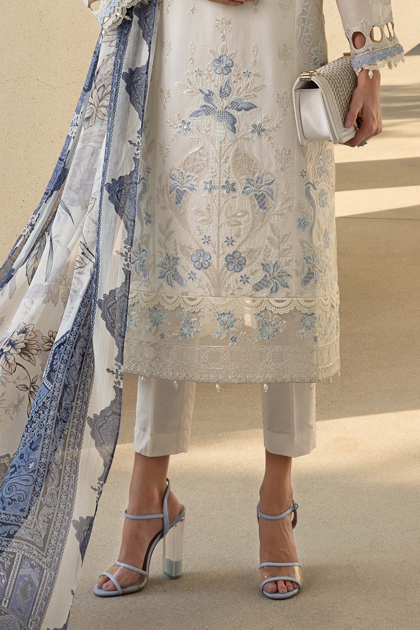 Maria B | Eid Collection 2026 | Dw-Ef26-62-Off White - Luxury Dress - available at Maria Faisal in UK and USA.