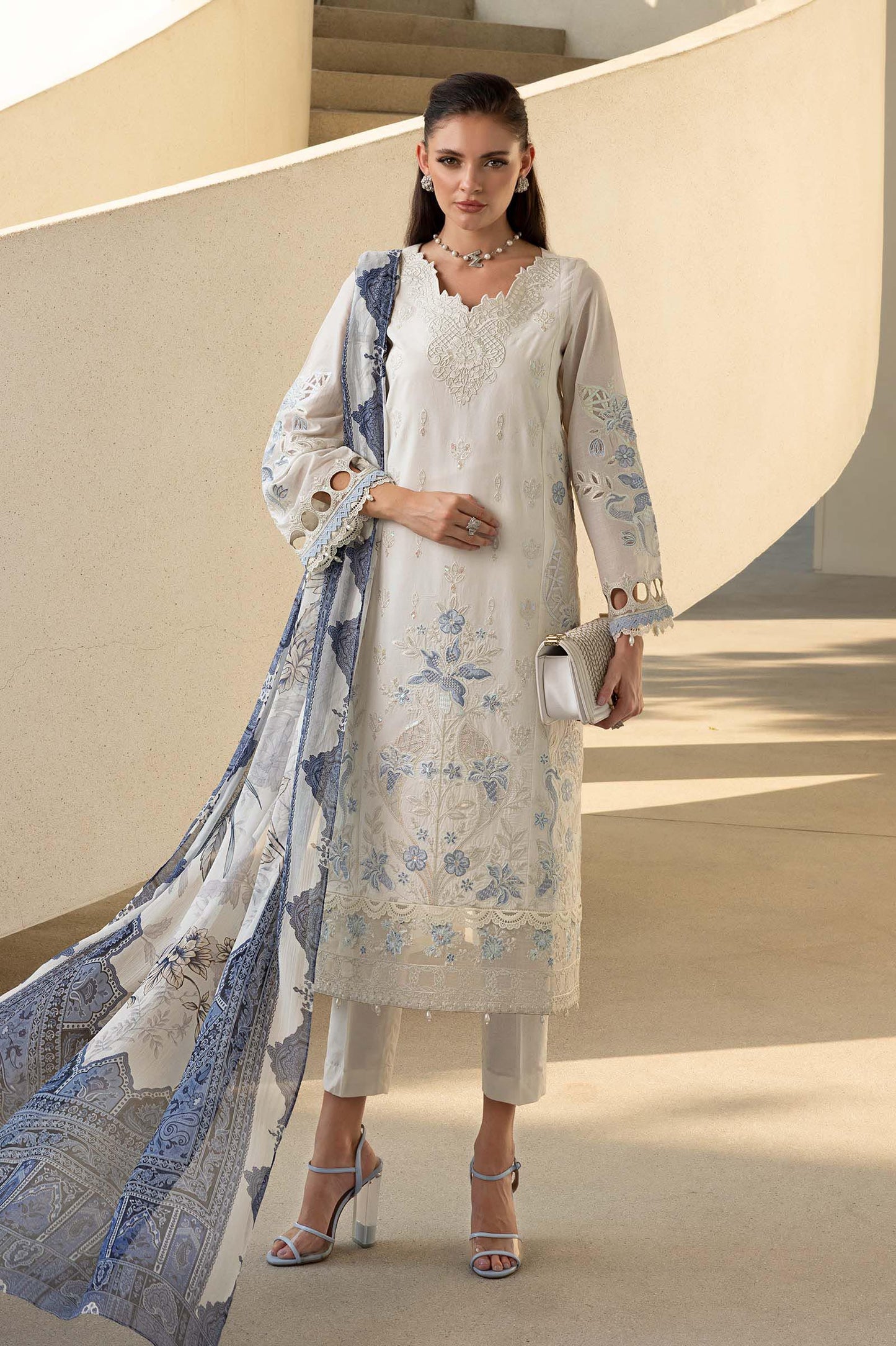 Maria B | Eid Collection 2026 | Dw-Ef26-62-Off White - Luxury Dress - available at Maria Faisal in UK and USA.