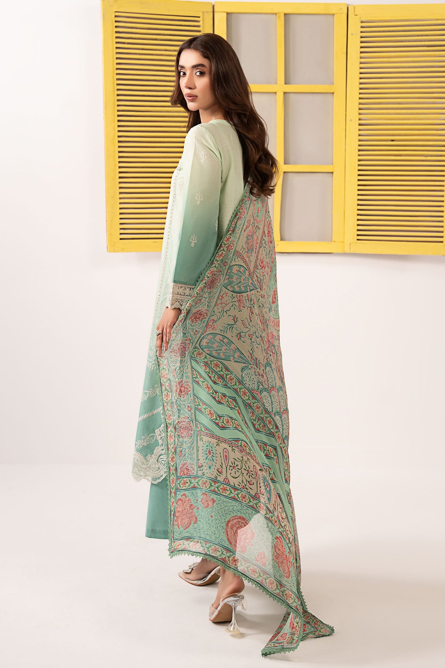 Maria B | Eid Collection 2026 | Dw-Ef26-63 Green - Luxury Dress - available at Maria Faisal in UK and USA.