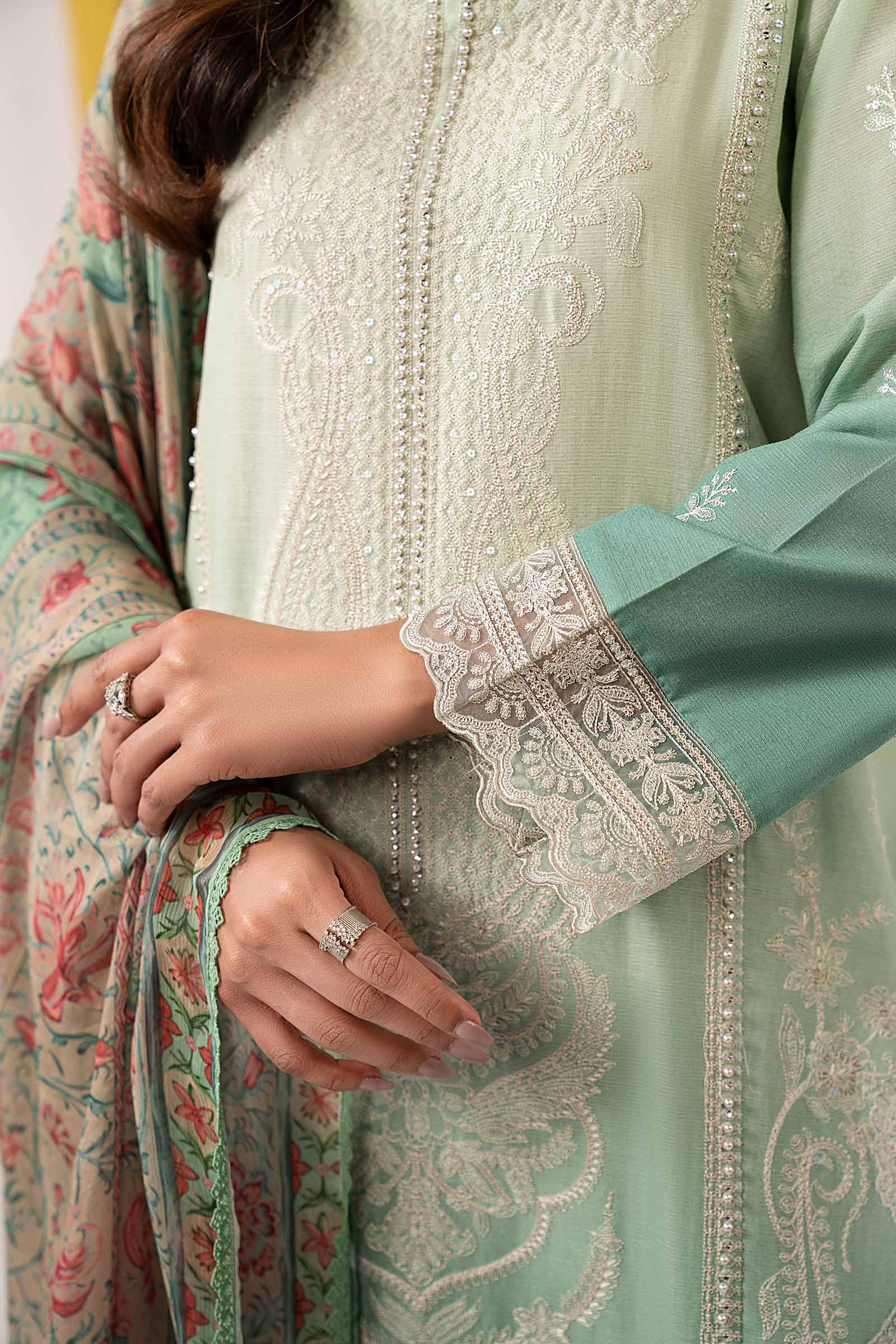 Maria B | Eid Collection 2026 | Dw-Ef26-63 Green - Luxury Dress - available at Maria Faisal in UK and USA.
