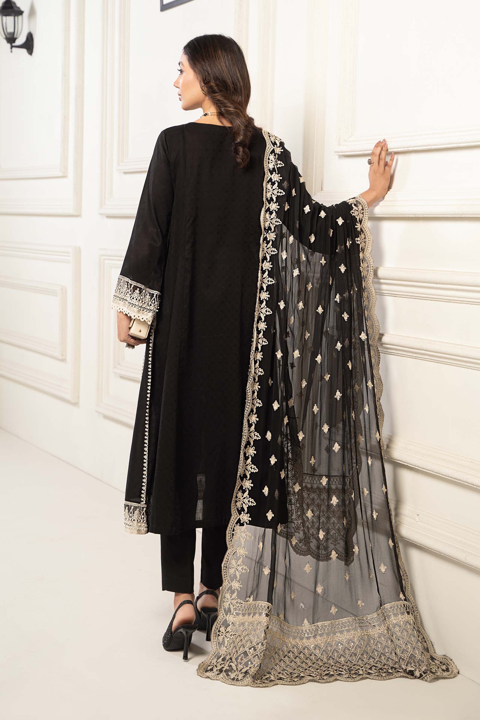 Maria B | Eid Collection 2026 | Dw-Ef24-117R1 Black - Luxury Dress - available at Maria Faisal in UK and USA.