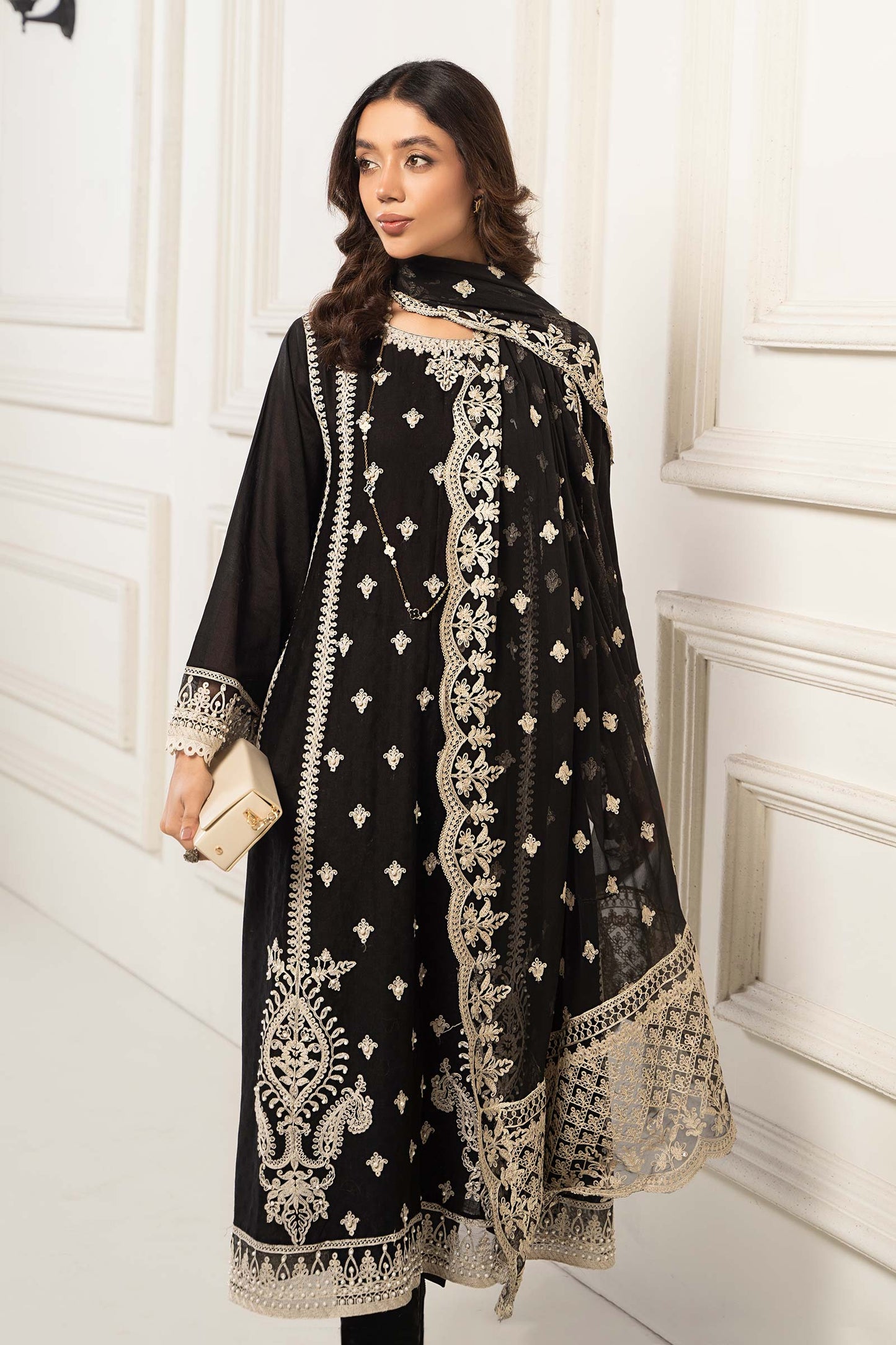 Maria B | Eid Collection 2026 | Dw-Ef24-117R1 Black - Luxury Dress - available at Maria Faisal in UK and USA.