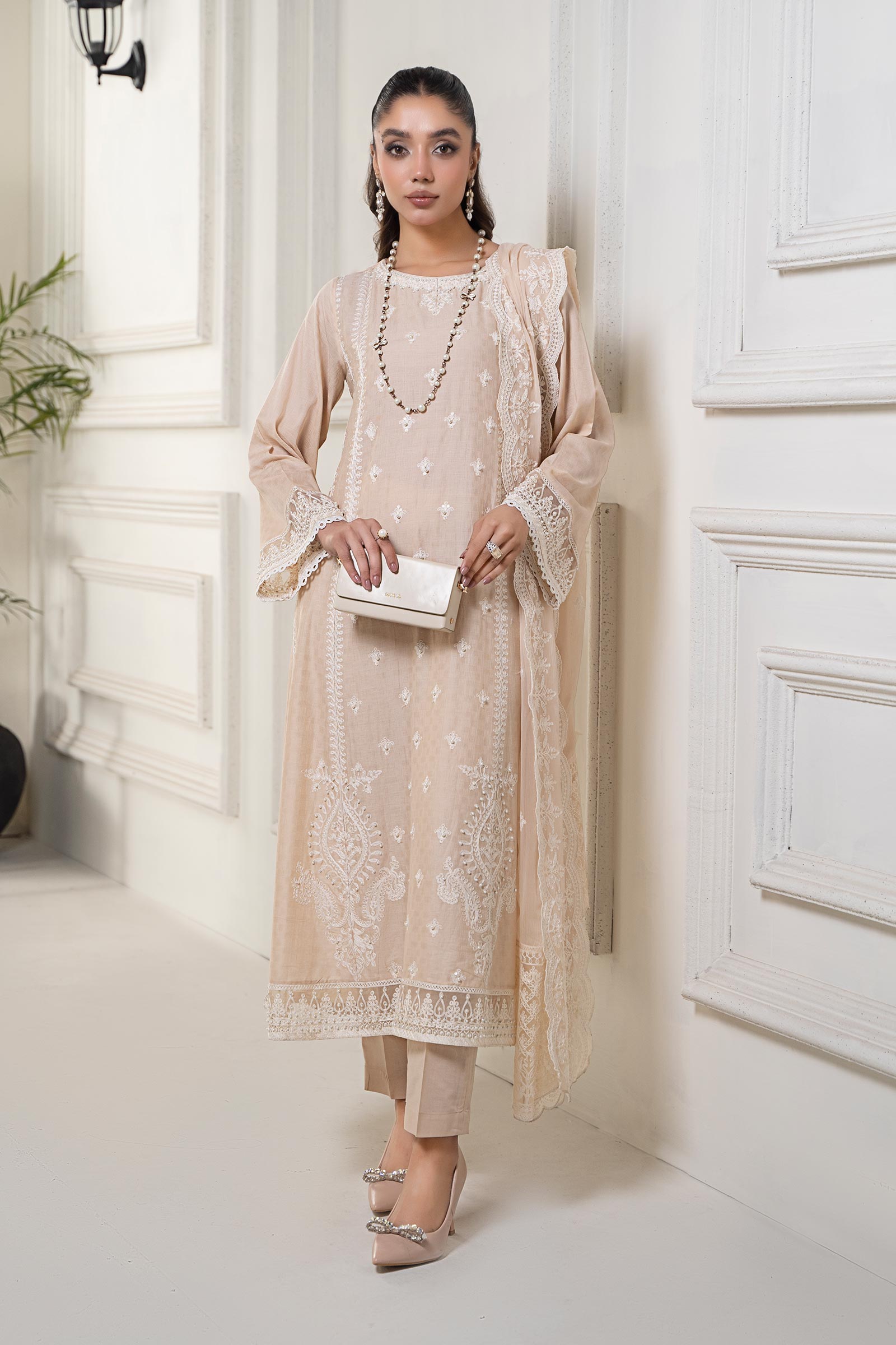 Maria B | Eid Festive Pret | DW-EF24-117R1 - Luxury Dress - available at Maria Faisal in UK and USA.