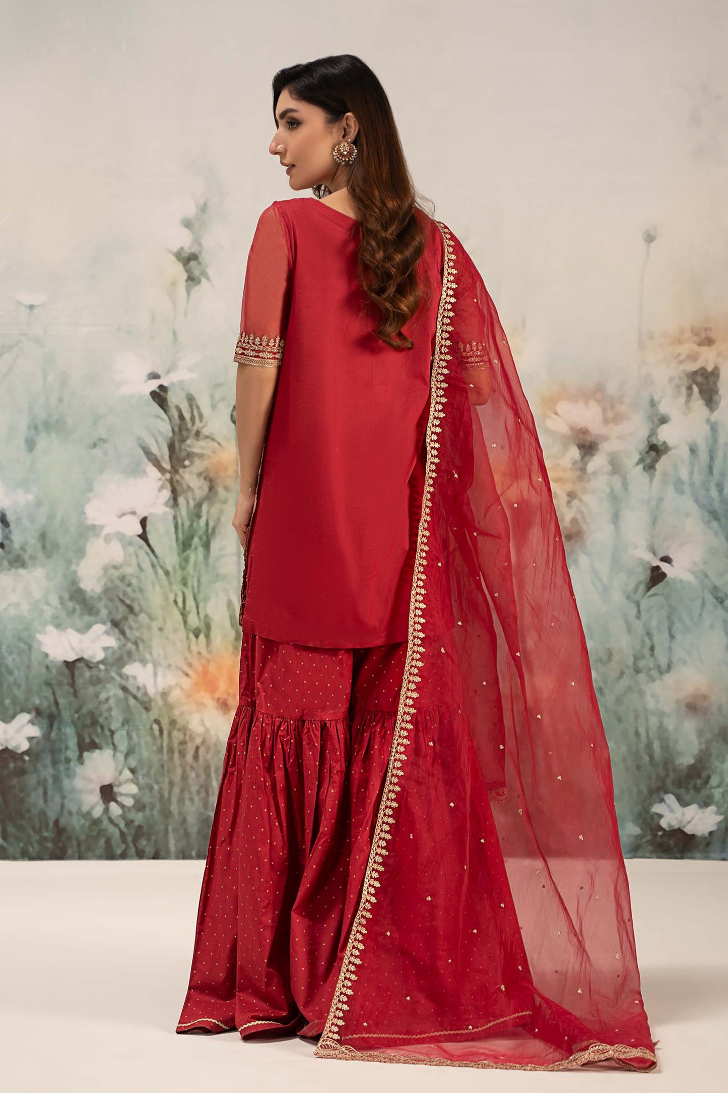 Maira B | Ready to Wear | DW-EF25-102 Red by Maria Faisal - Registered Vendor of : Maria B - type : Wedding Dress - 100% original wedding dresses