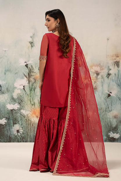 Maira B | Ready to Wear | DW-EF25-102 Red by Maria Faisal - Registered Vendor of : Maria B - type : Wedding Dress - 100% original wedding dresses