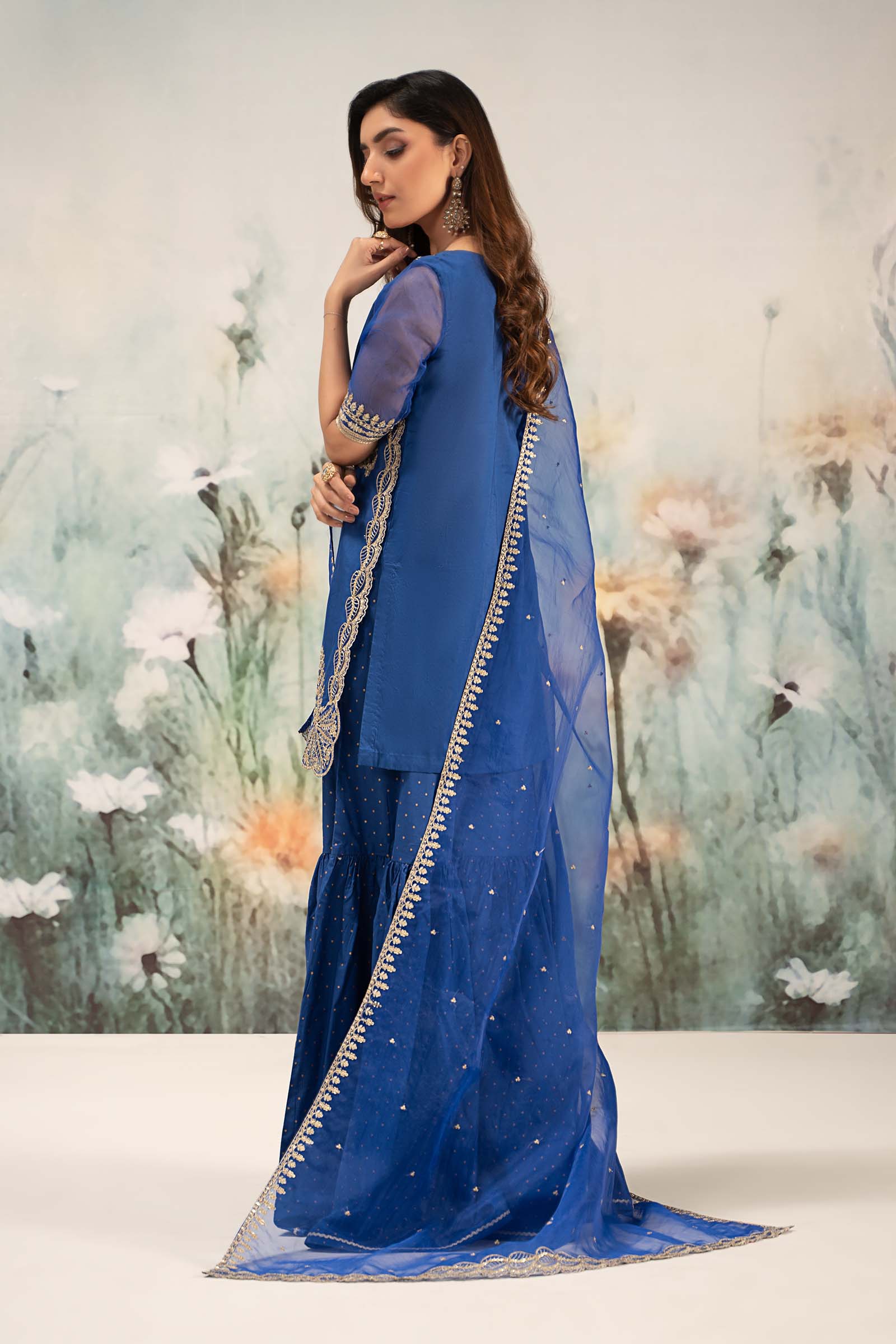 Maira B | Ready to Wear | DW-EF25-102 Blue by Maria Faisal - Registered Vendor of : Maria B - type : Wedding Dress - 100% original wedding dresses