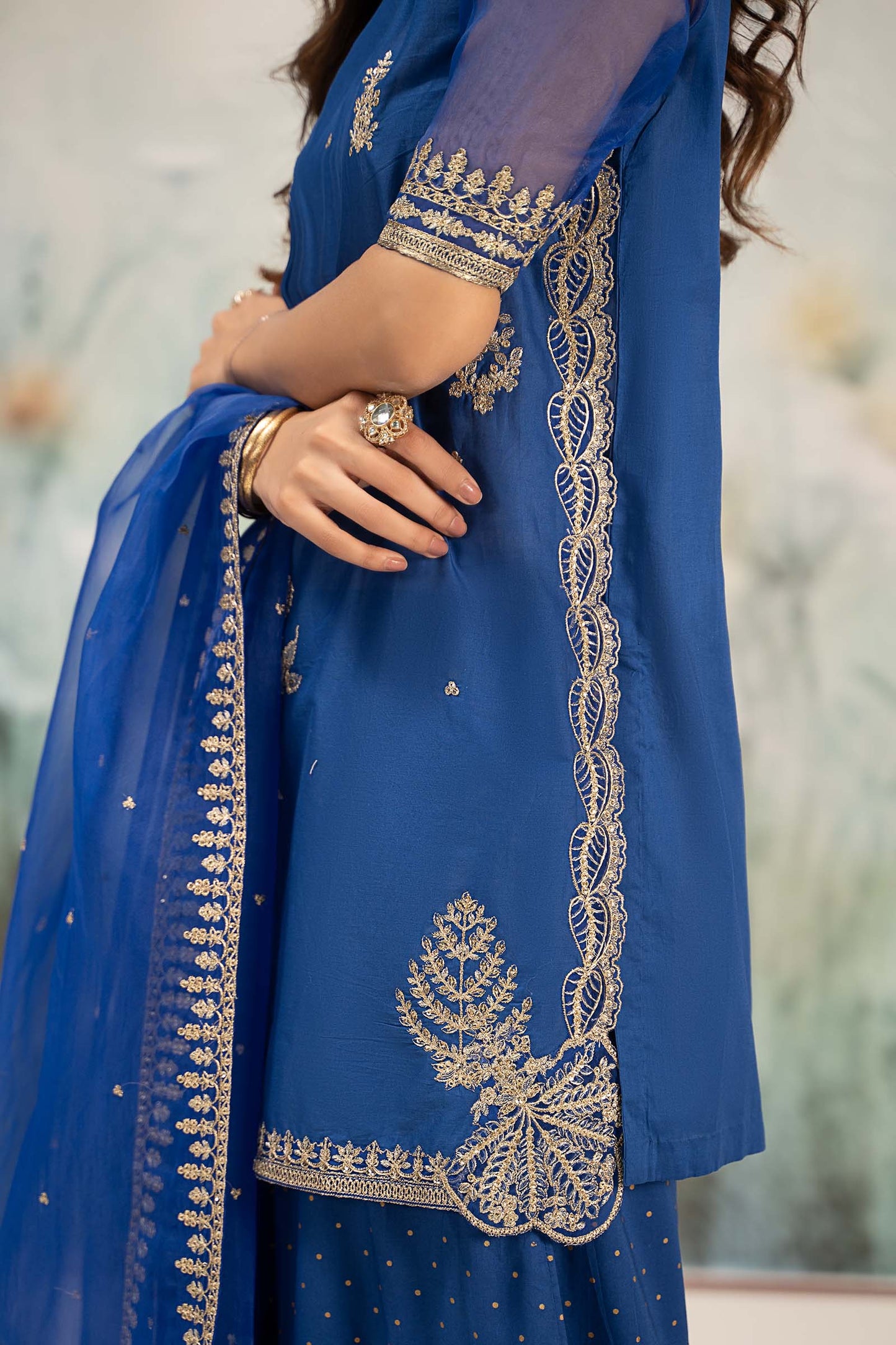 Maira B | Ready to Wear | DW-EF25-102 Blue by Maria Faisal - Registered Vendor of : Maria B - type : Wedding Dress - 100% original wedding dresses