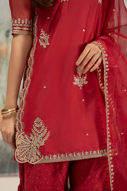 Maira B | Ready to Wear | DW-EF25-102 Red by Maria Faisal - Registered Vendor of : Maria B - type : Wedding Dress - 100% original wedding dresses