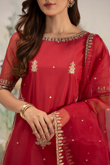 Maira B | Ready to Wear | DW-EF25-102 Red by Maria Faisal - Registered Vendor of : Maria B - type : Wedding Dress - 100% original wedding dresses