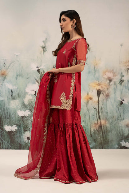 Maira B | Ready to Wear | DW-EF25-102 Red by Maria Faisal - Registered Vendor of : Maria B - type : Wedding Dress - 100% original wedding dresses