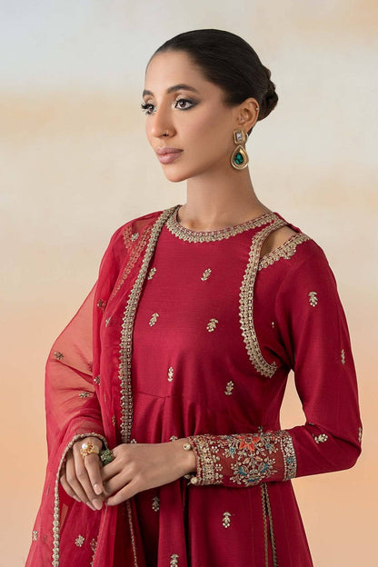 Maria B | Formal Wears | DW-EF25-19 Red by Maria Faisal - Registered Vendor of : Maria B - type : Ladies Clothes - 100% original wedding dresses