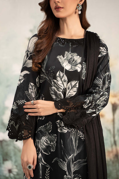 Maria B | Eid Collection 2026 | Dw-Ef25-29R1 Black Printed - Luxury Dress - available at Maria Faisal in UK and USA.