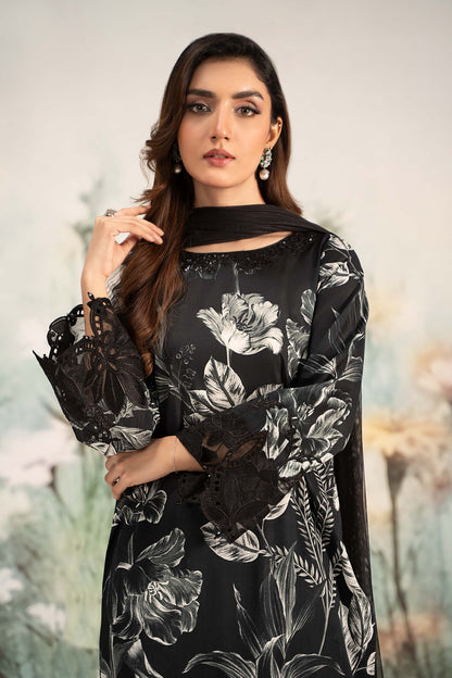 Maria B | Eid Collection 2026 | Dw-Ef25-29R1 Black Printed - Luxury Dress - available at Maria Faisal in UK and USA.