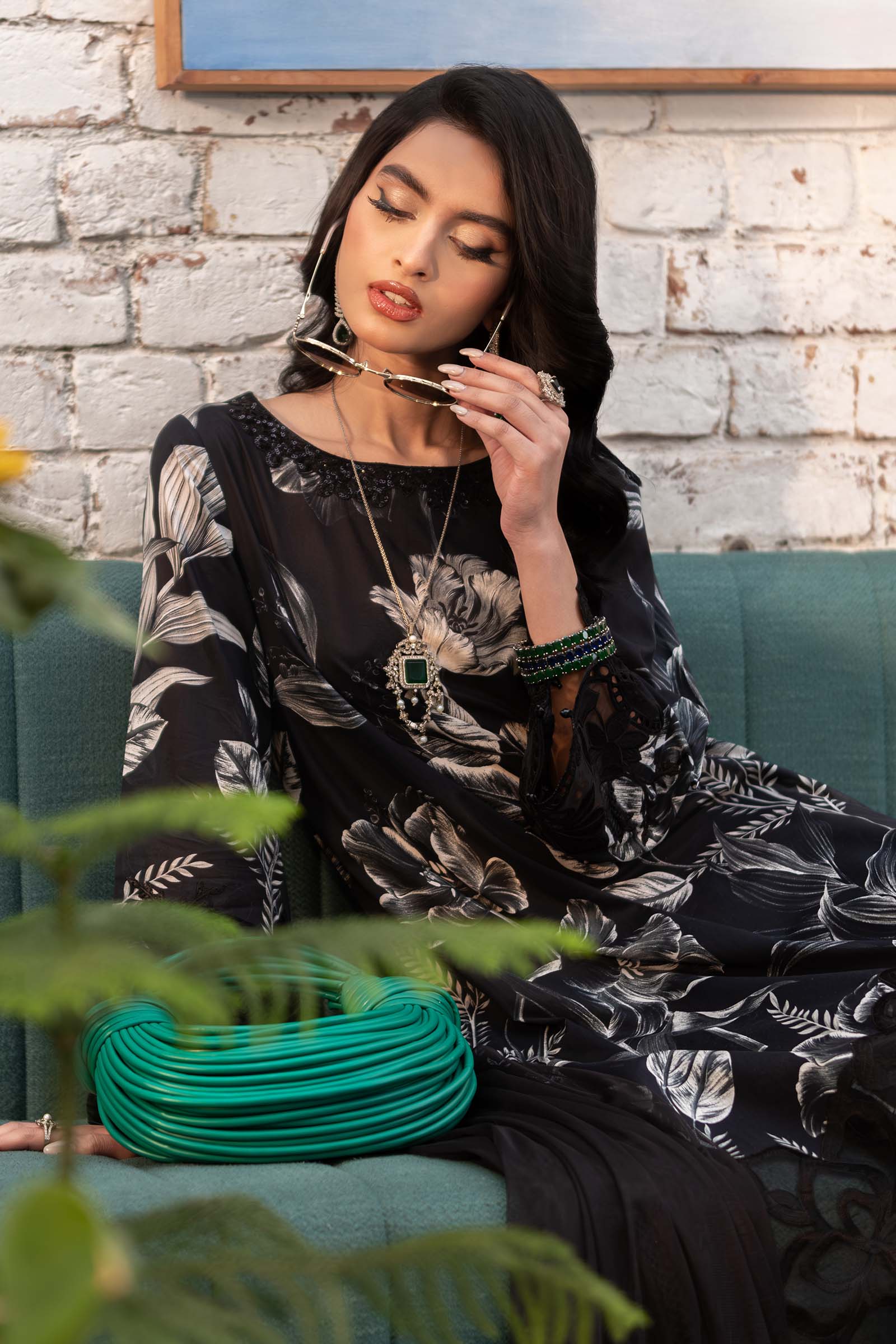 Maria B | Eid Collection 2026 | Dw-Ef25-29R1 Black Printed - Luxury Dress - available at Maria Faisal in UK and USA.