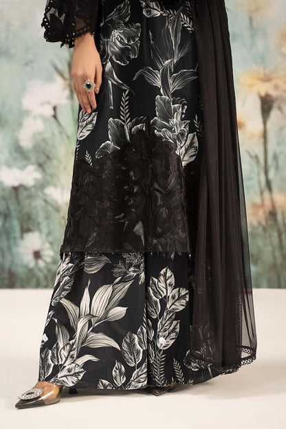 Maria B | Eid Collection 2026 | Dw-Ef25-29R1 Black Printed - Luxury Dress - available at Maria Faisal in UK and USA.